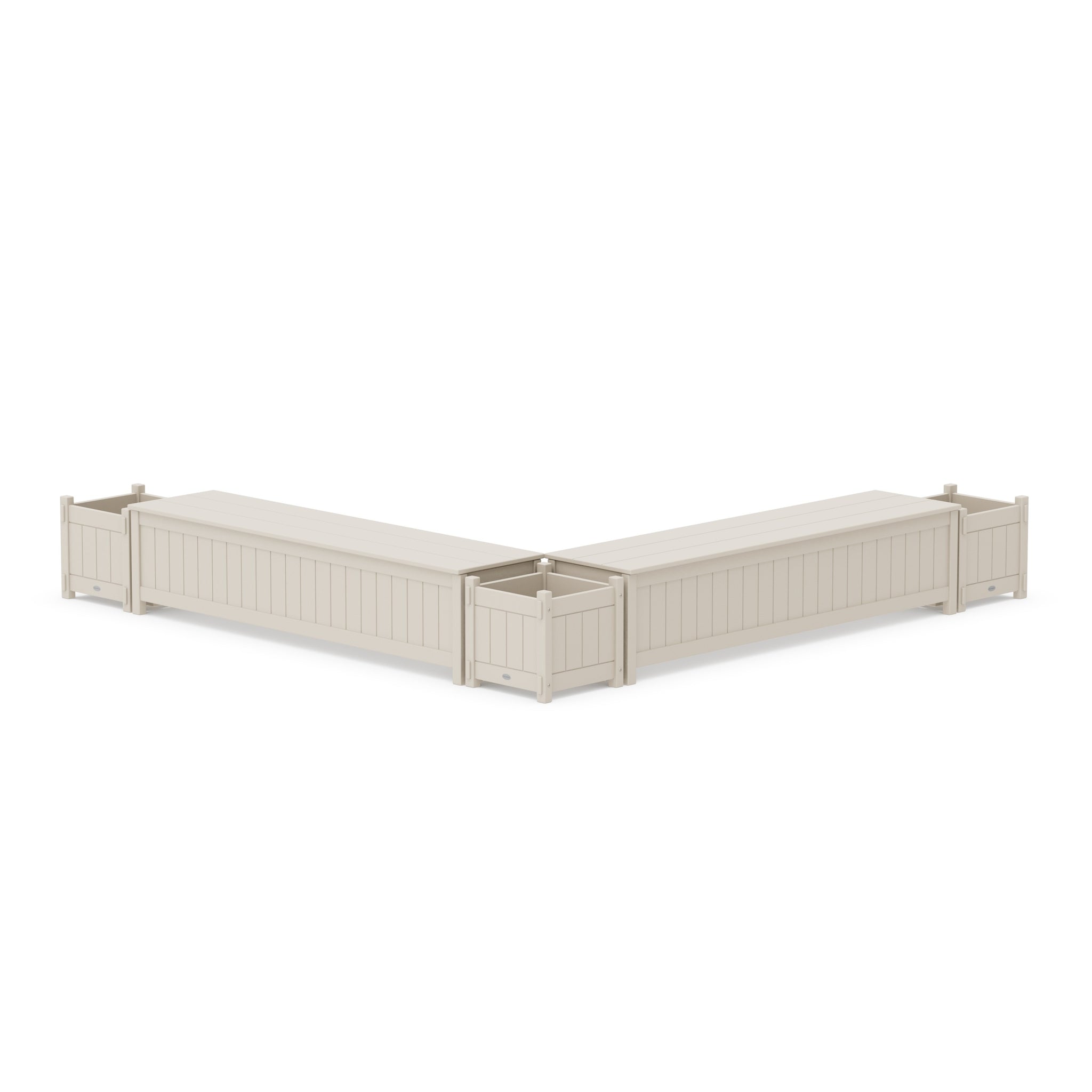 72" Vineyard L- Shaped Planter Storage Bench Corner Set