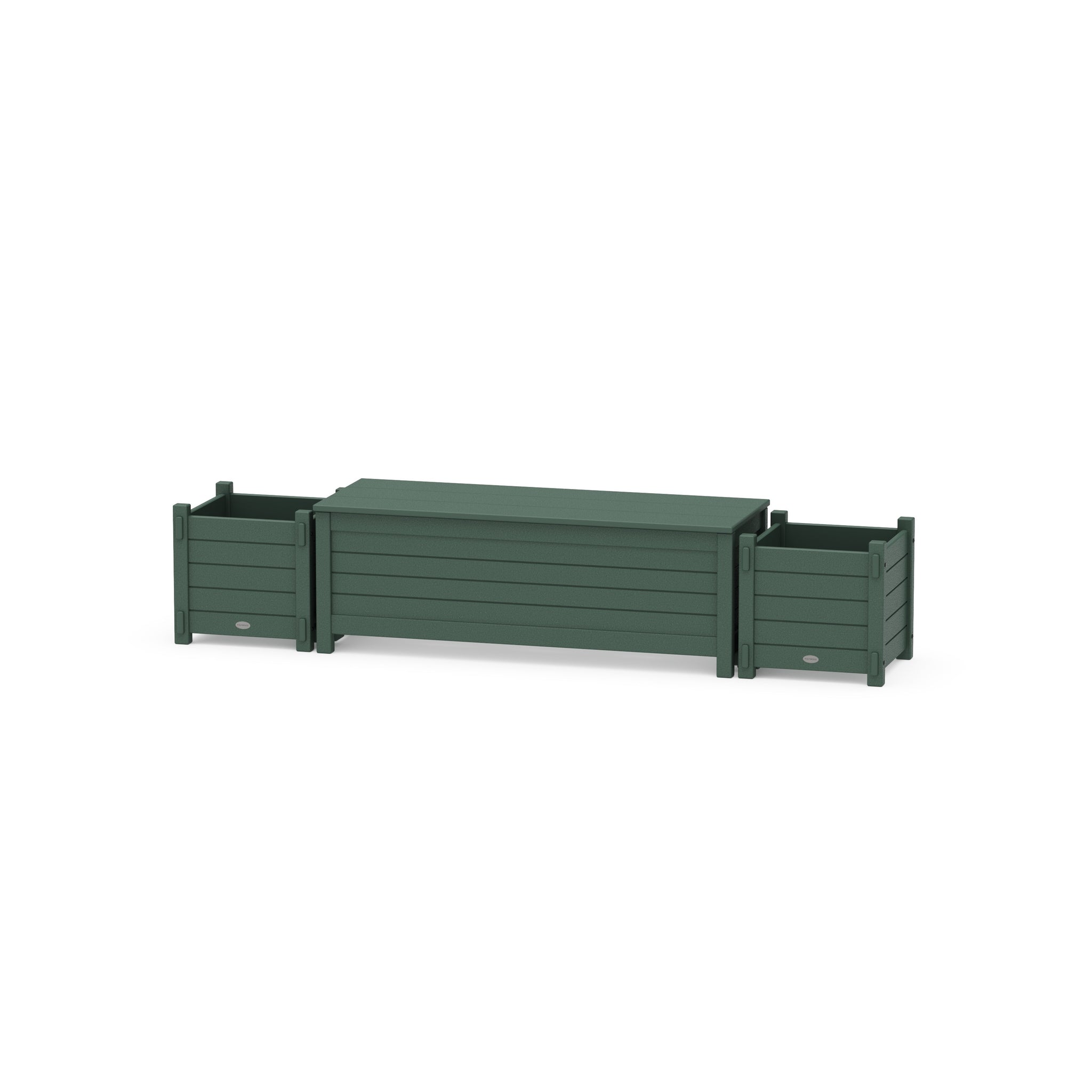 48" Nautical Straight Planter Storage Bench Set