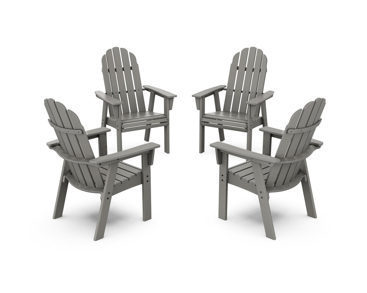Vineyard 4-Piece Curveback Upright Adirondack Conversation Set