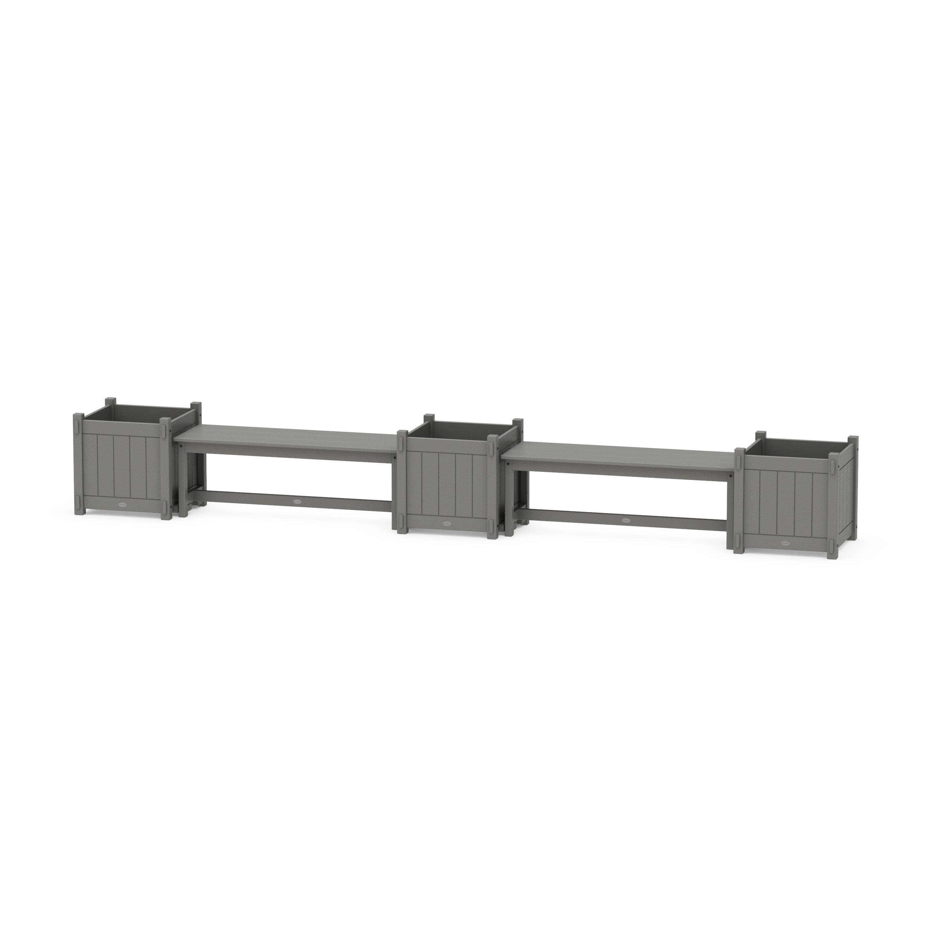 48" Vineyard Straight Double Planter Bench Set - Large
