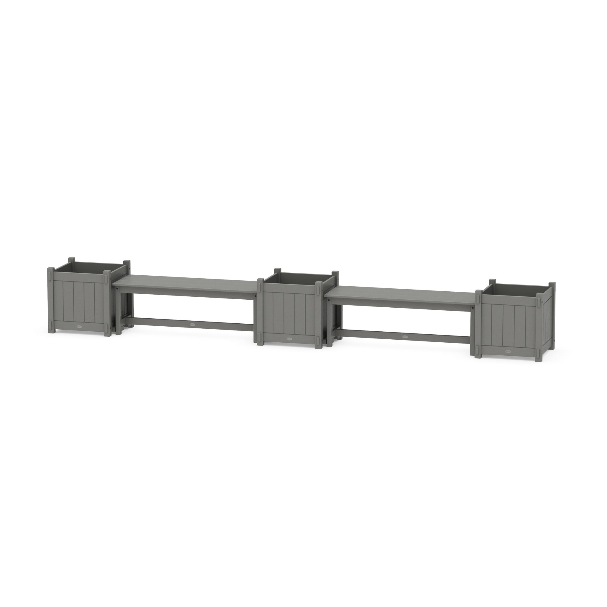 48" Vineyard Straight Double Planter Bench Set - Large