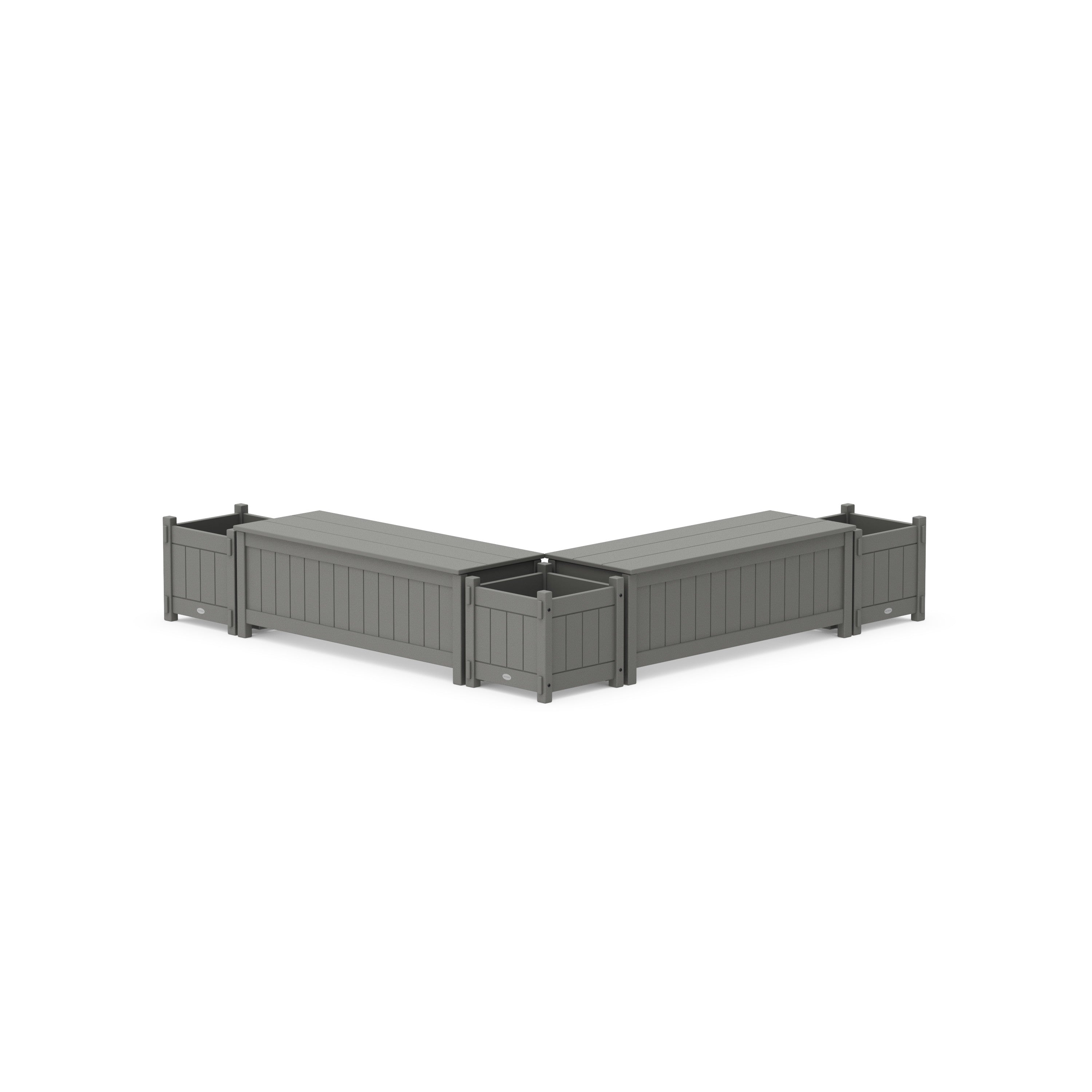 48" Vineyard L- Shaped Planter Storage Bench Corner Set
