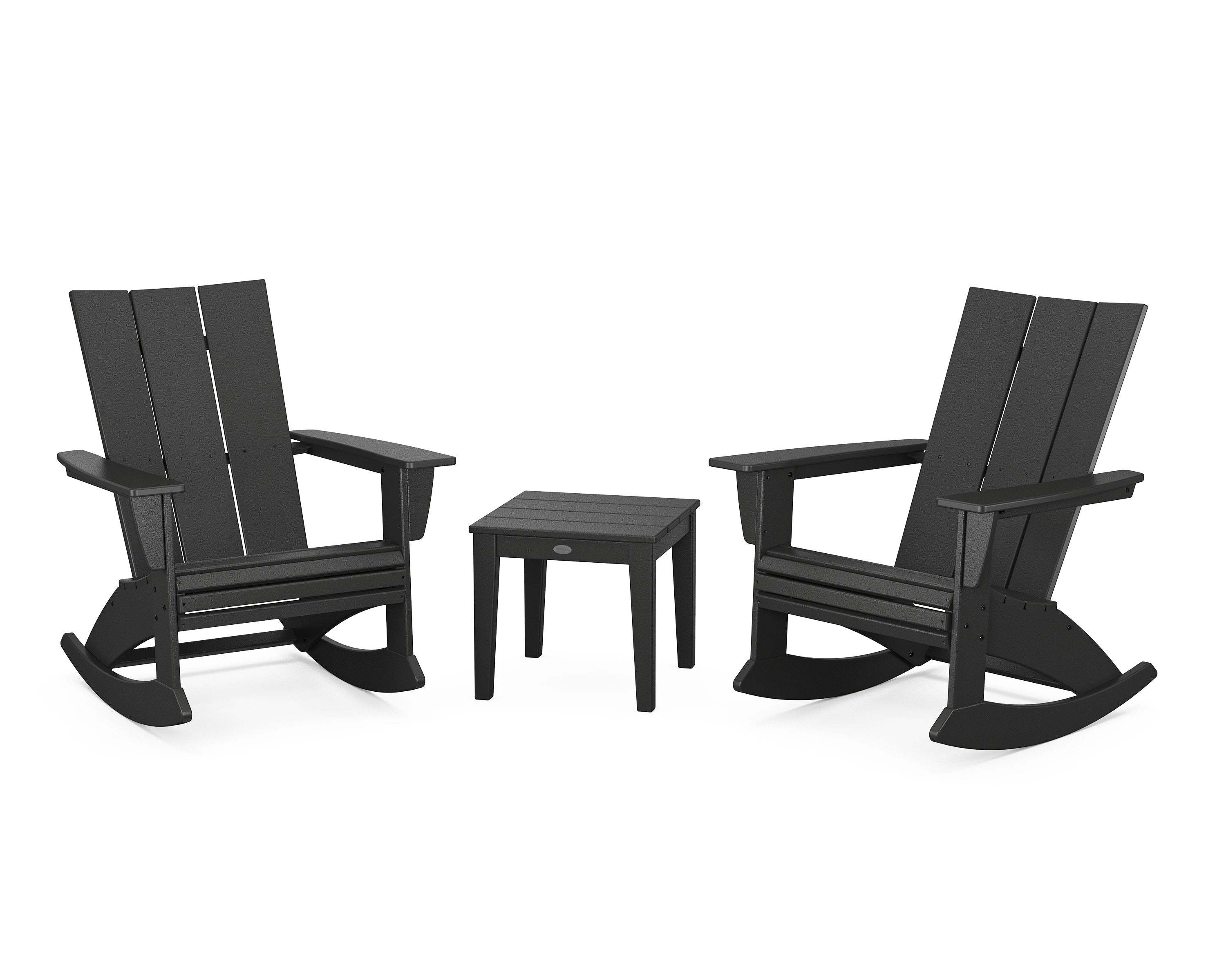 Modern Curveback 3-Piece Adirondack Rocking Chair Set