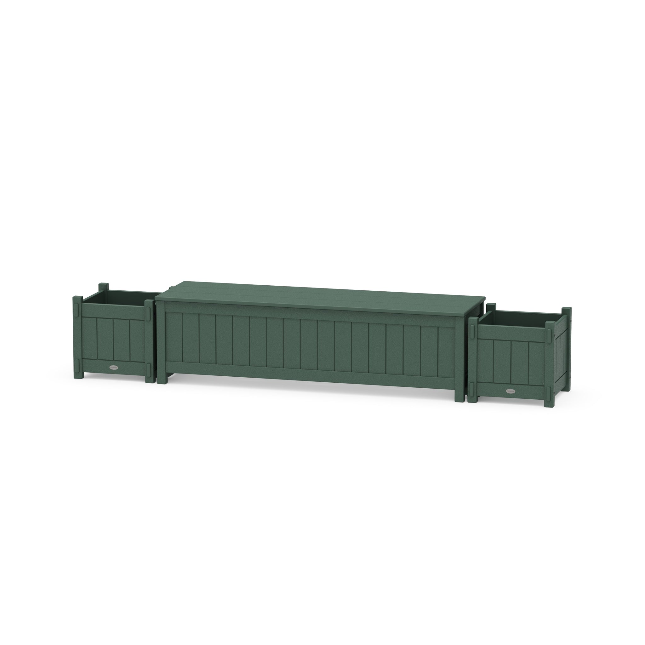 60" Vineyard Straight Planter Storage Bench Set