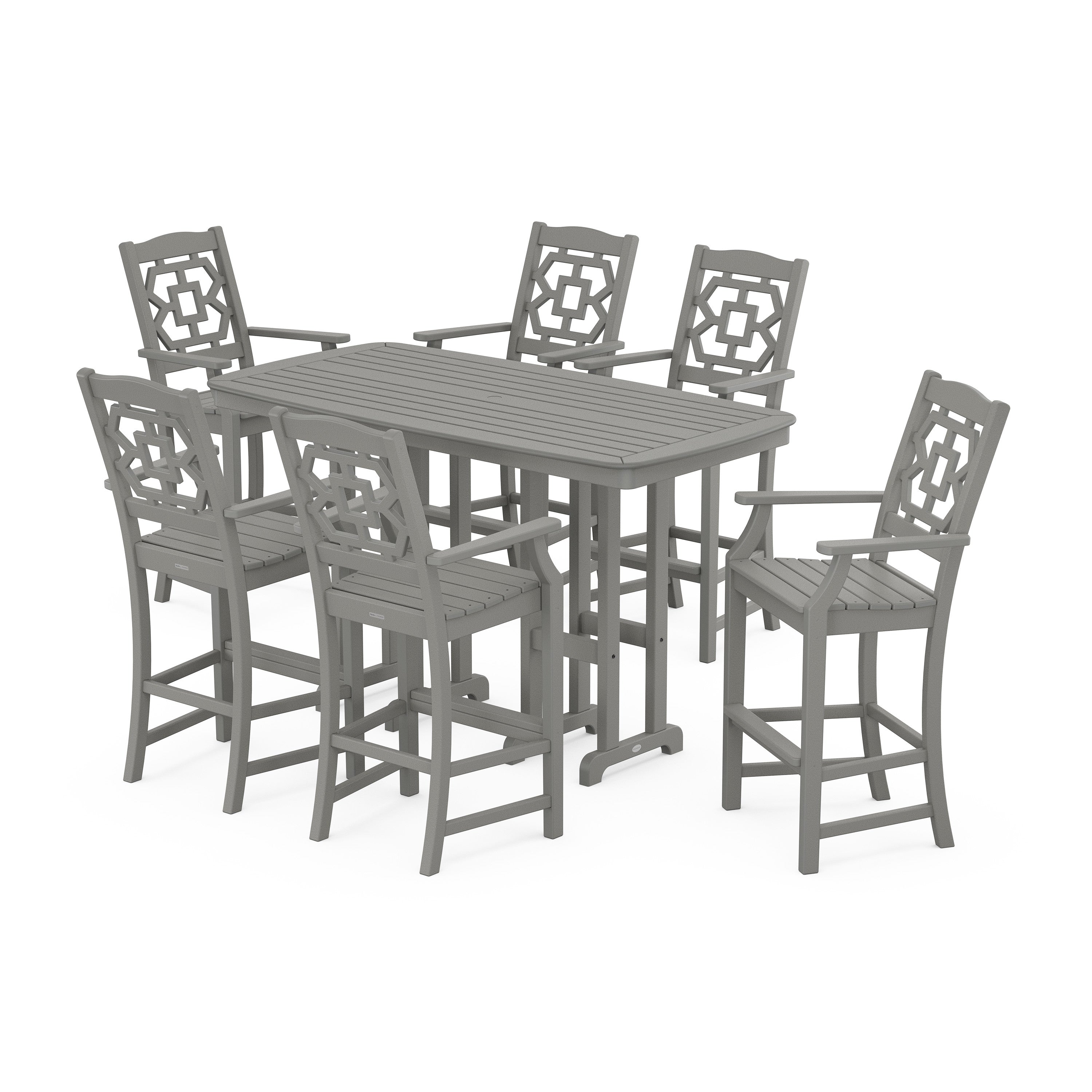Chinoiserie Arm Chair 7-Piece Bar Set