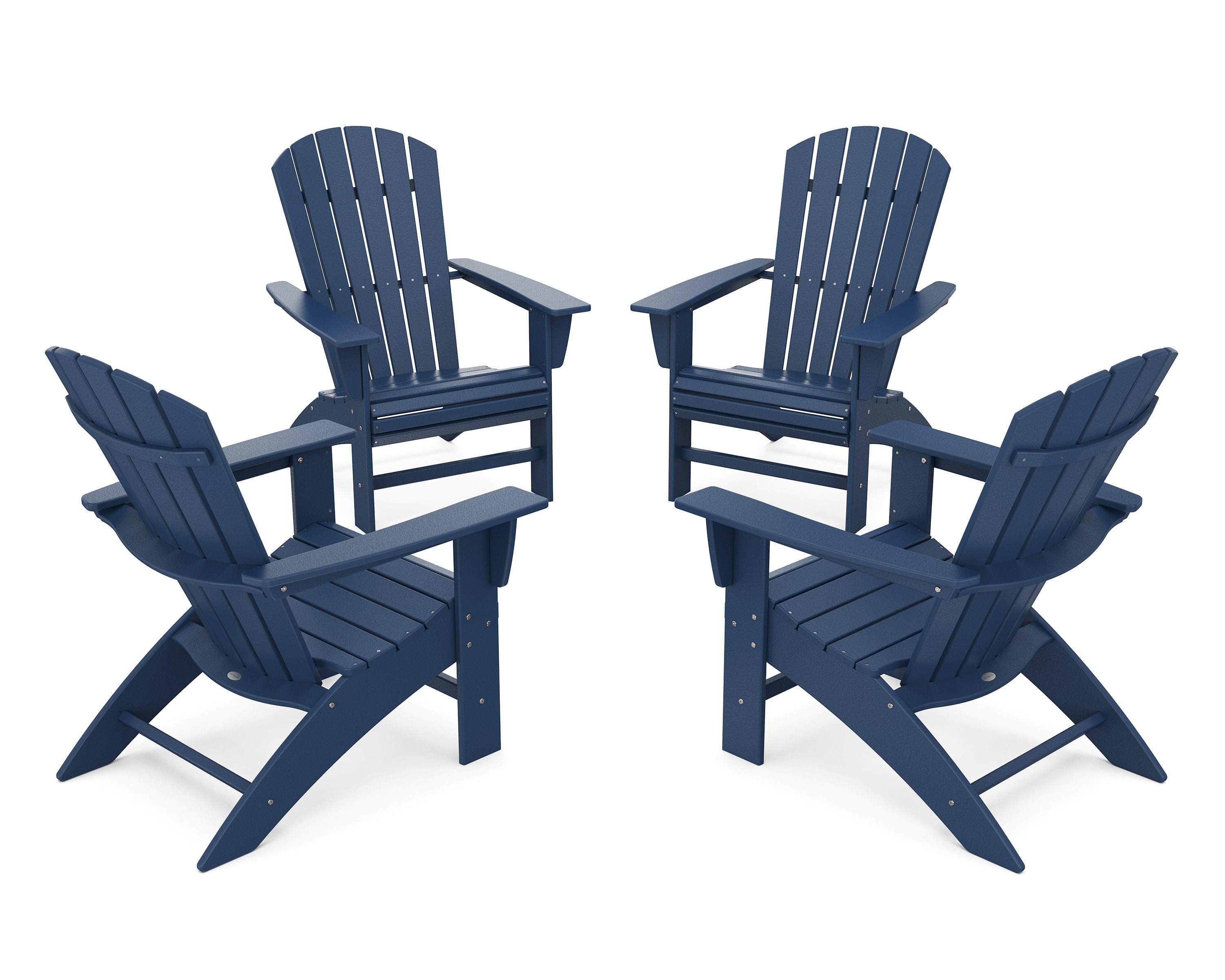 4-Piece Nautical Curveback Adirondack Chair Conversation Set