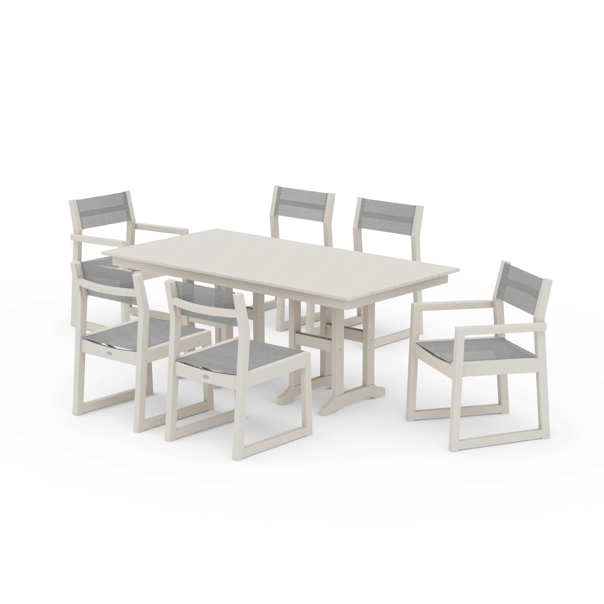 EDGE Sling 7-Piece Farmhouse Dining Set