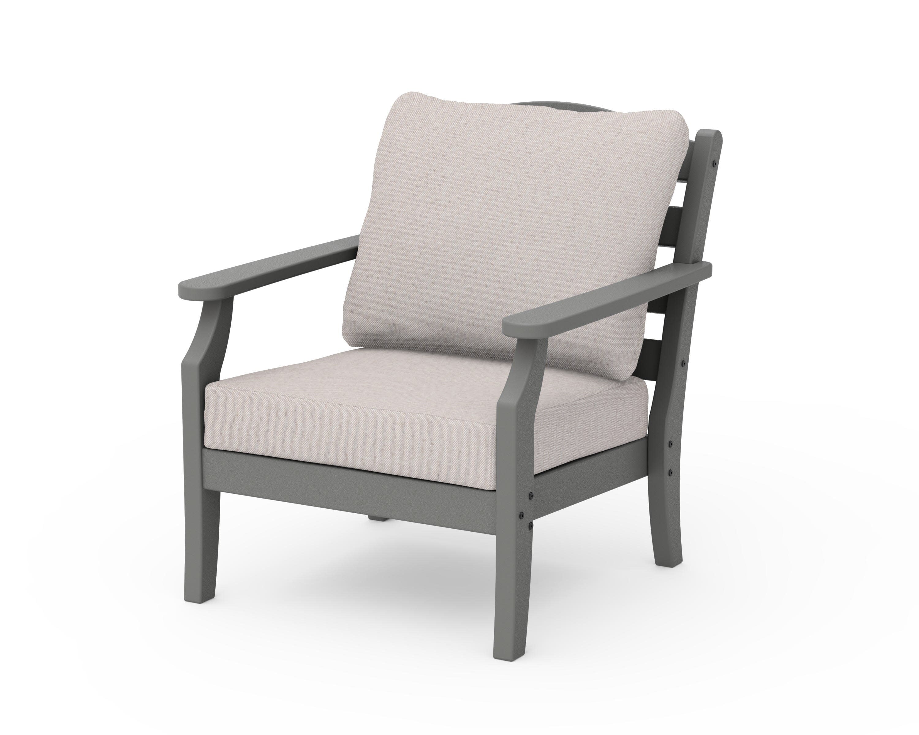 Savannah Deep Seating Chair - Slate Grey/Dune Burlap