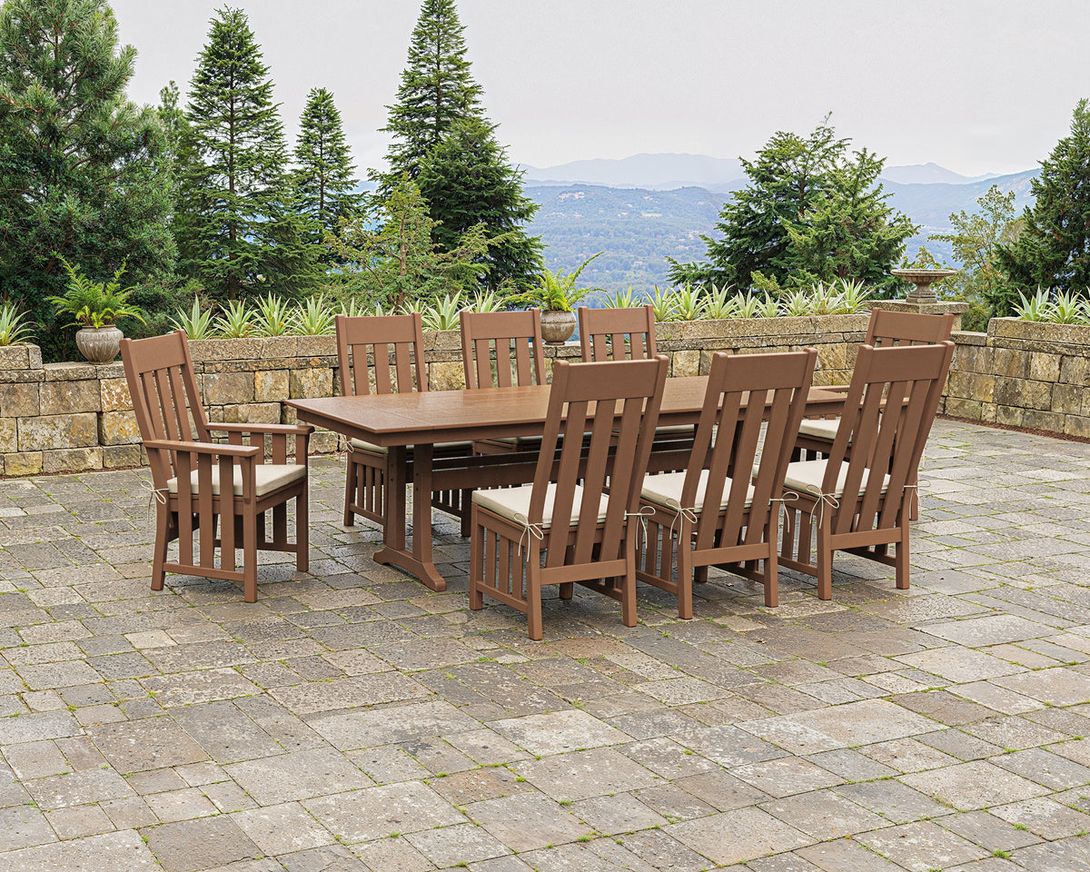 Acadia 9-Piece Farmhouse Dining Set with Trestle Legs