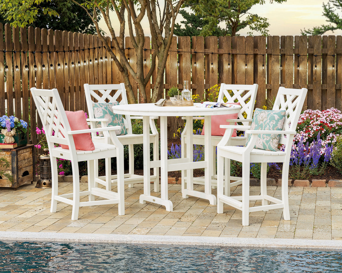 Wovendale 5-Piece Round Farmhouse Counter Set