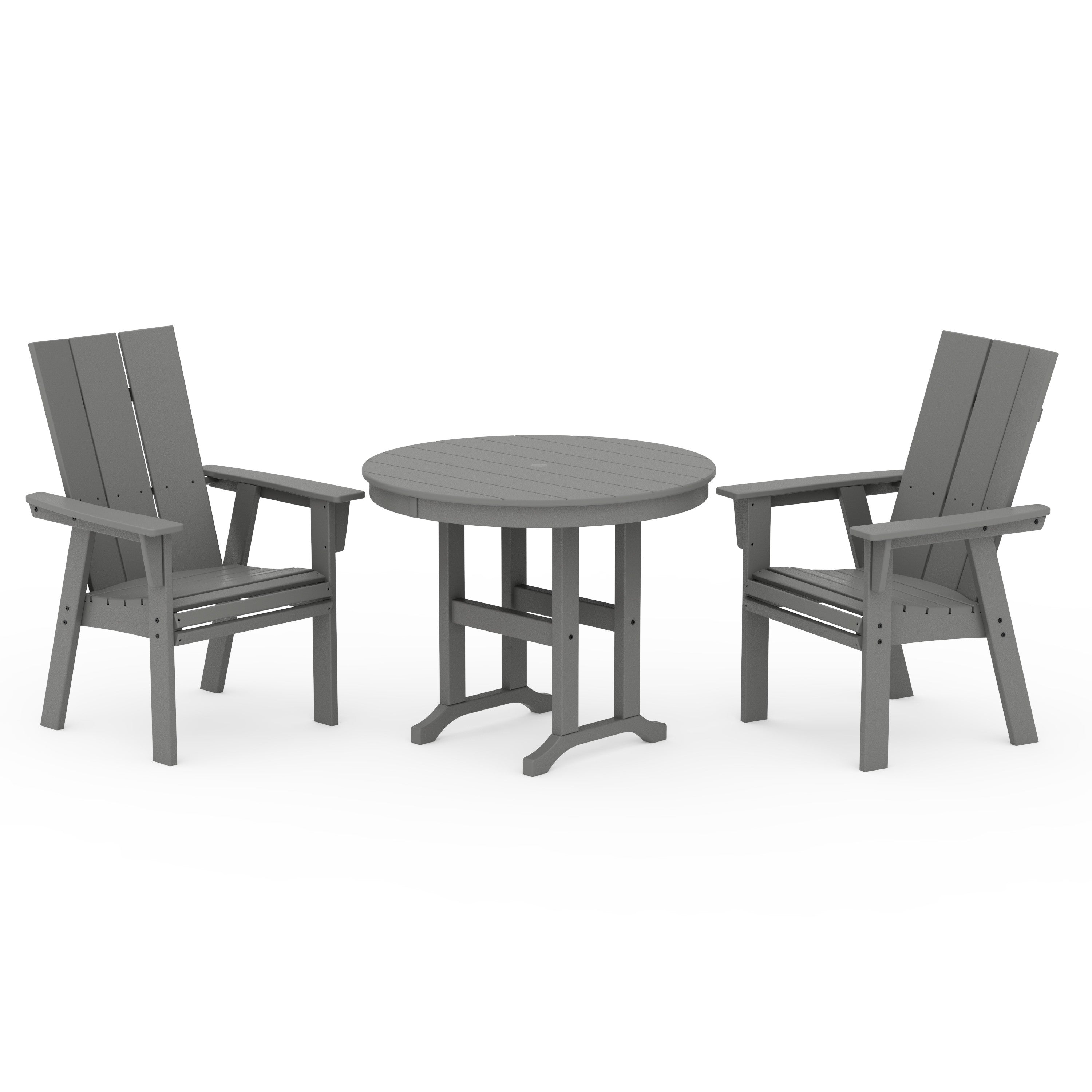 Modern Adirondack 3-Piece Round Dining Set