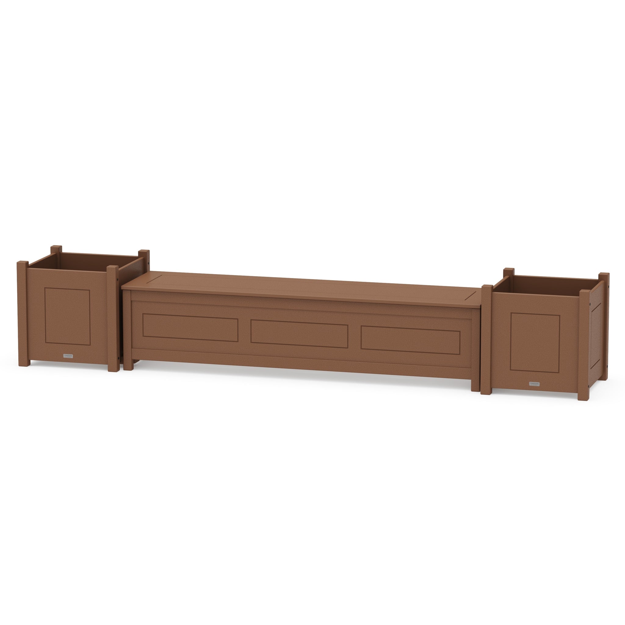 72" Country Living Straight Planter Storage Bench Set- Large