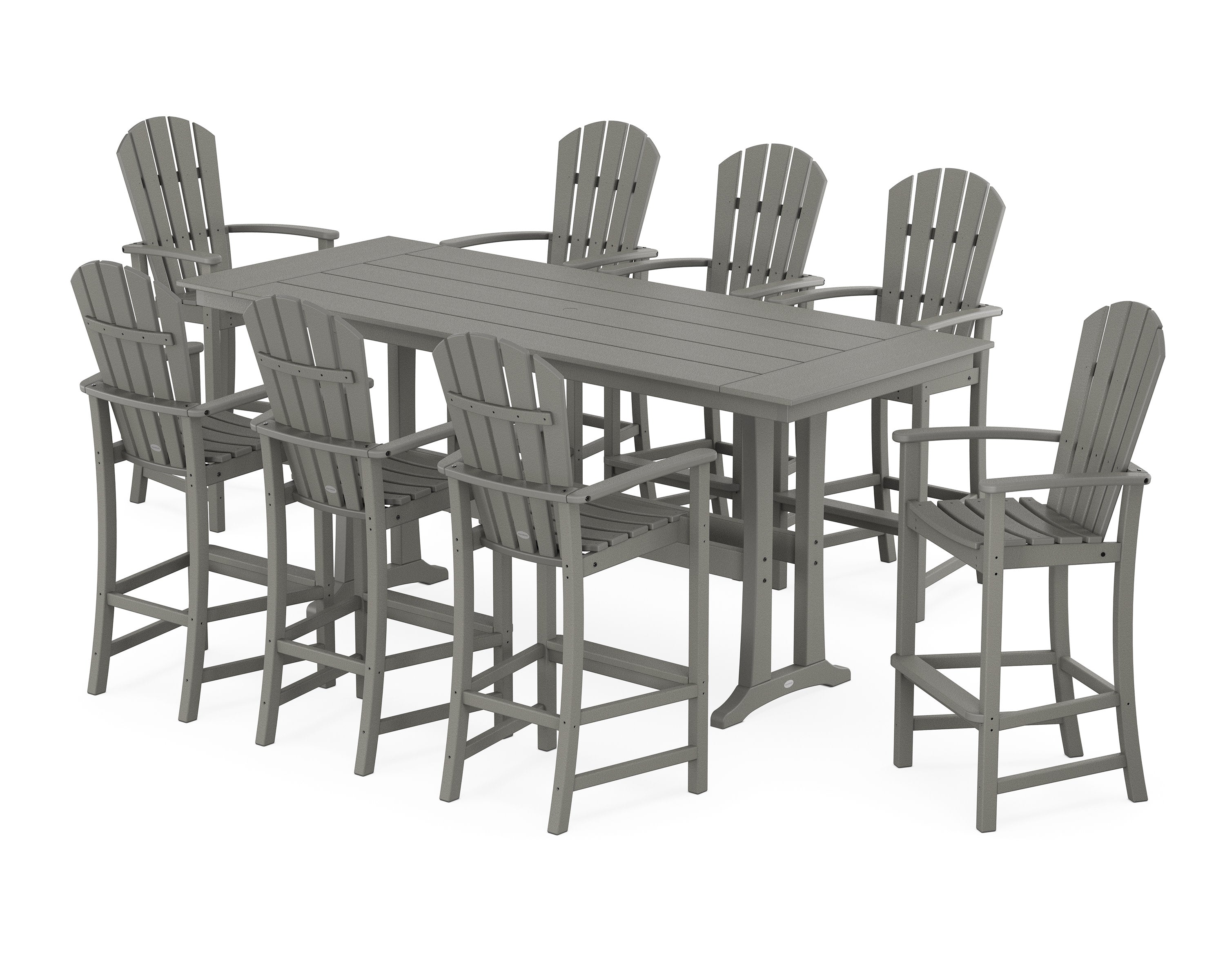 Palm Coast 9-Piece Farmhouse Bar Set with Trestle Legs
