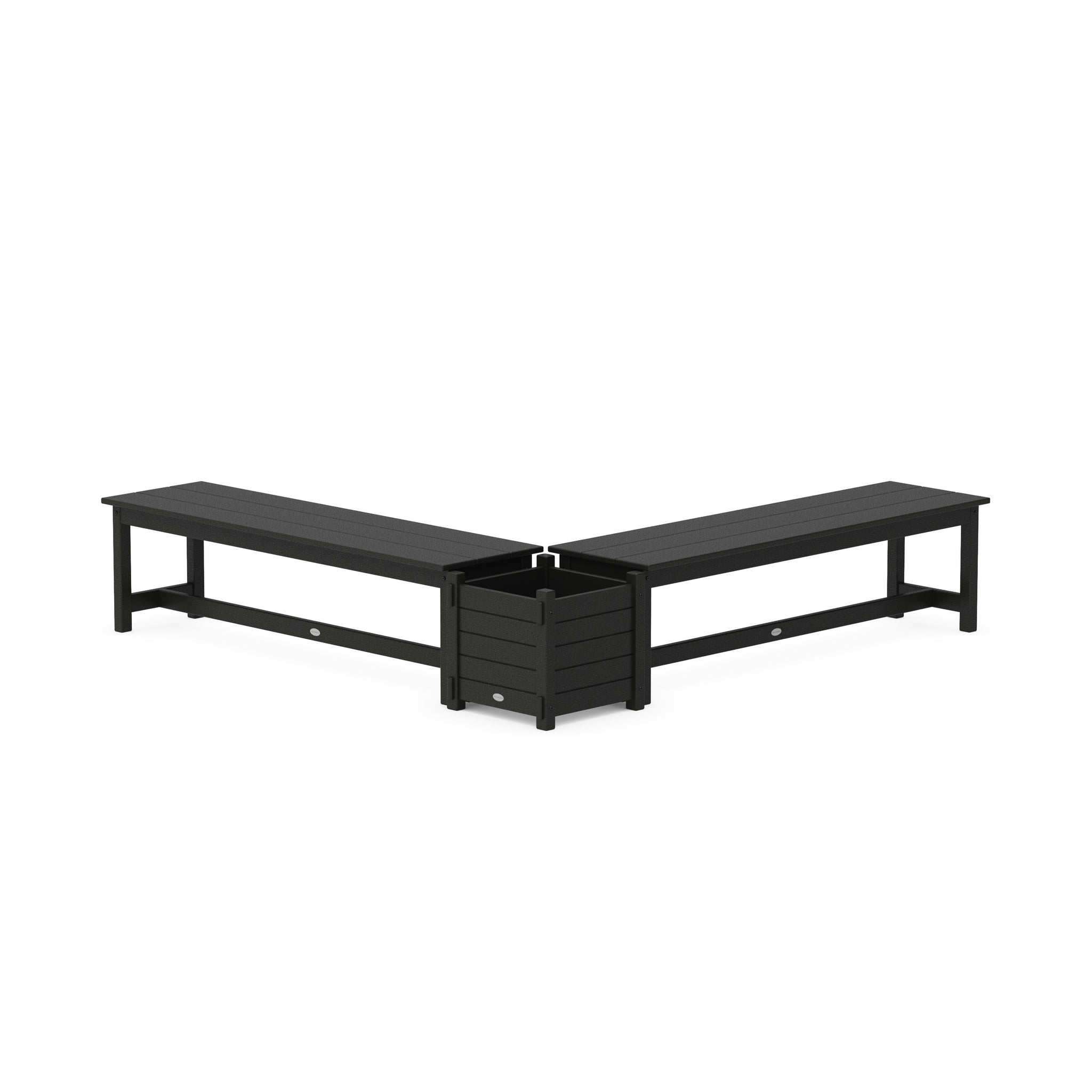 60" Nautical L- Shaped Planter Bench Set