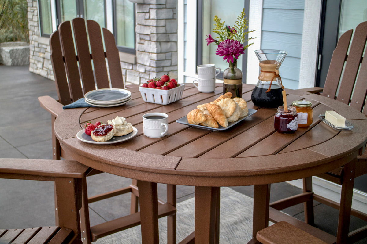Vineyard Curveback Adirondack 5-Piece Nautical Trestle Bar Set