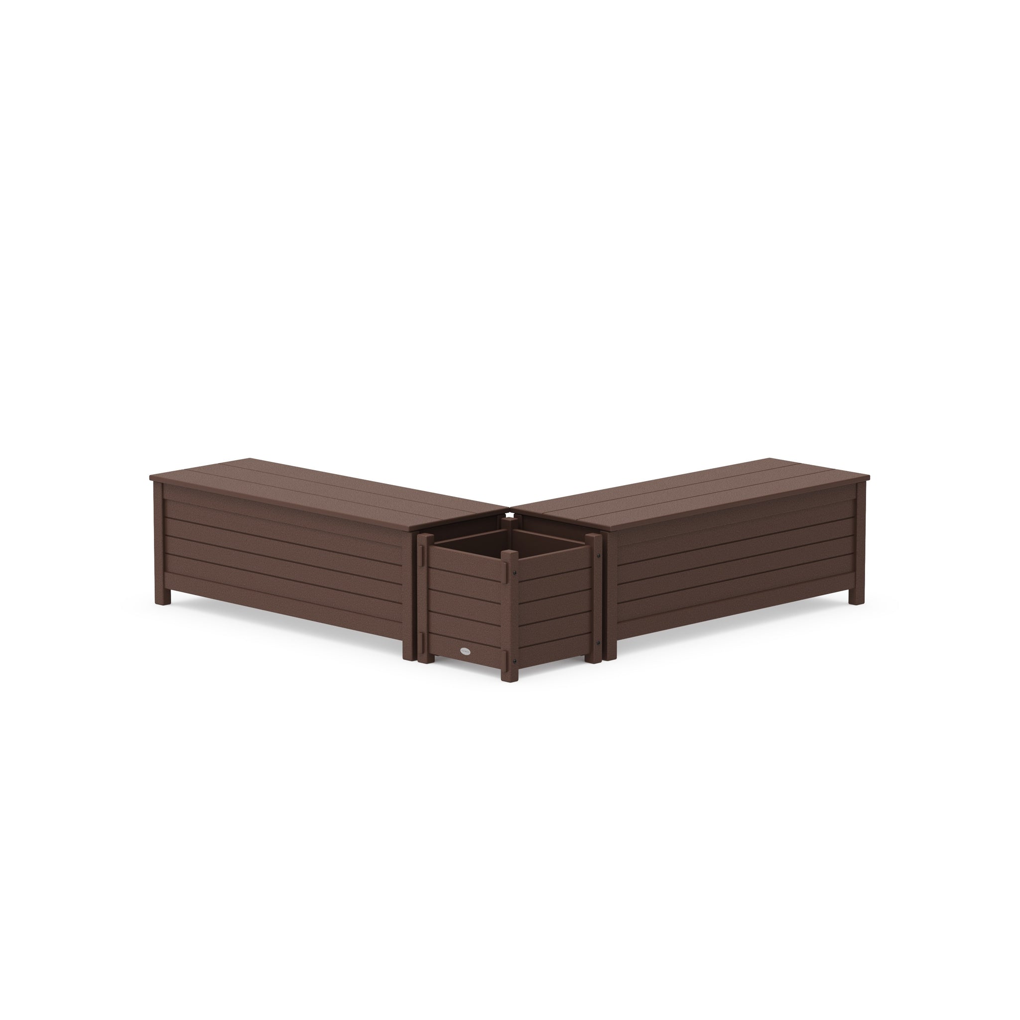 48" Nautical L- Shaped Planter Storage Bench Set