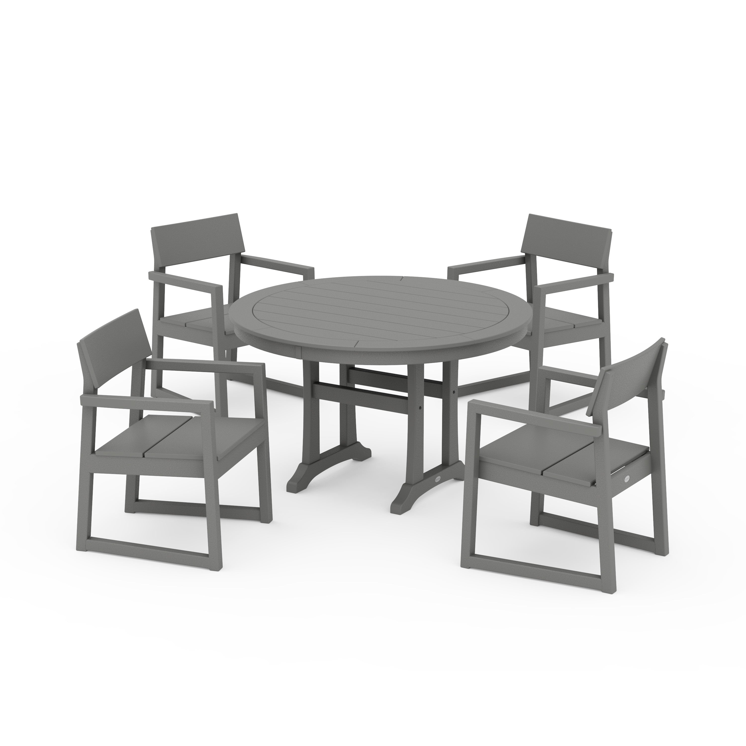 EDGE 5-Piece Round Dining Set with Trestle Legs