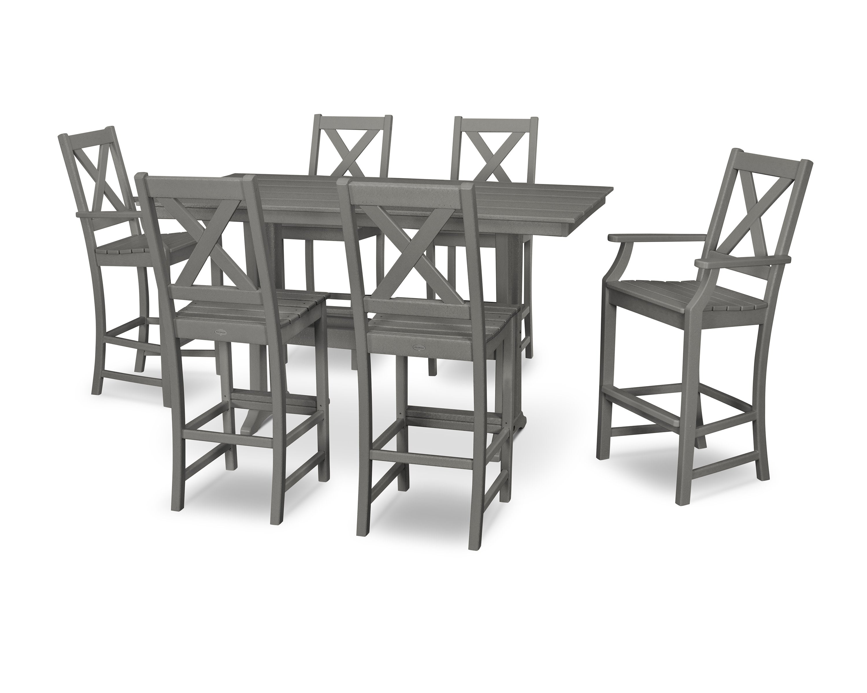 Braxton 7-Piece Farmhouse Trestle Bar Set