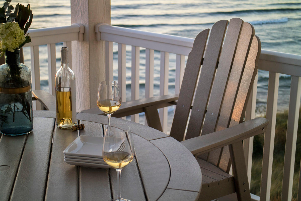 Vineyard Curveback Adirondack 5-Piece Nautical Trestle Dining Set