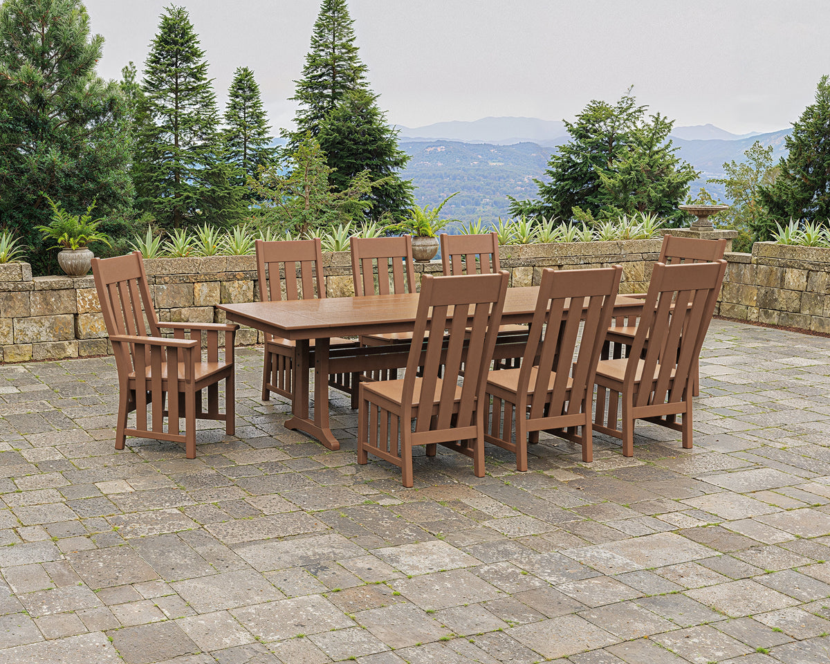 Acadia 9-Piece Farmhouse Dining Set with Trestle Legs