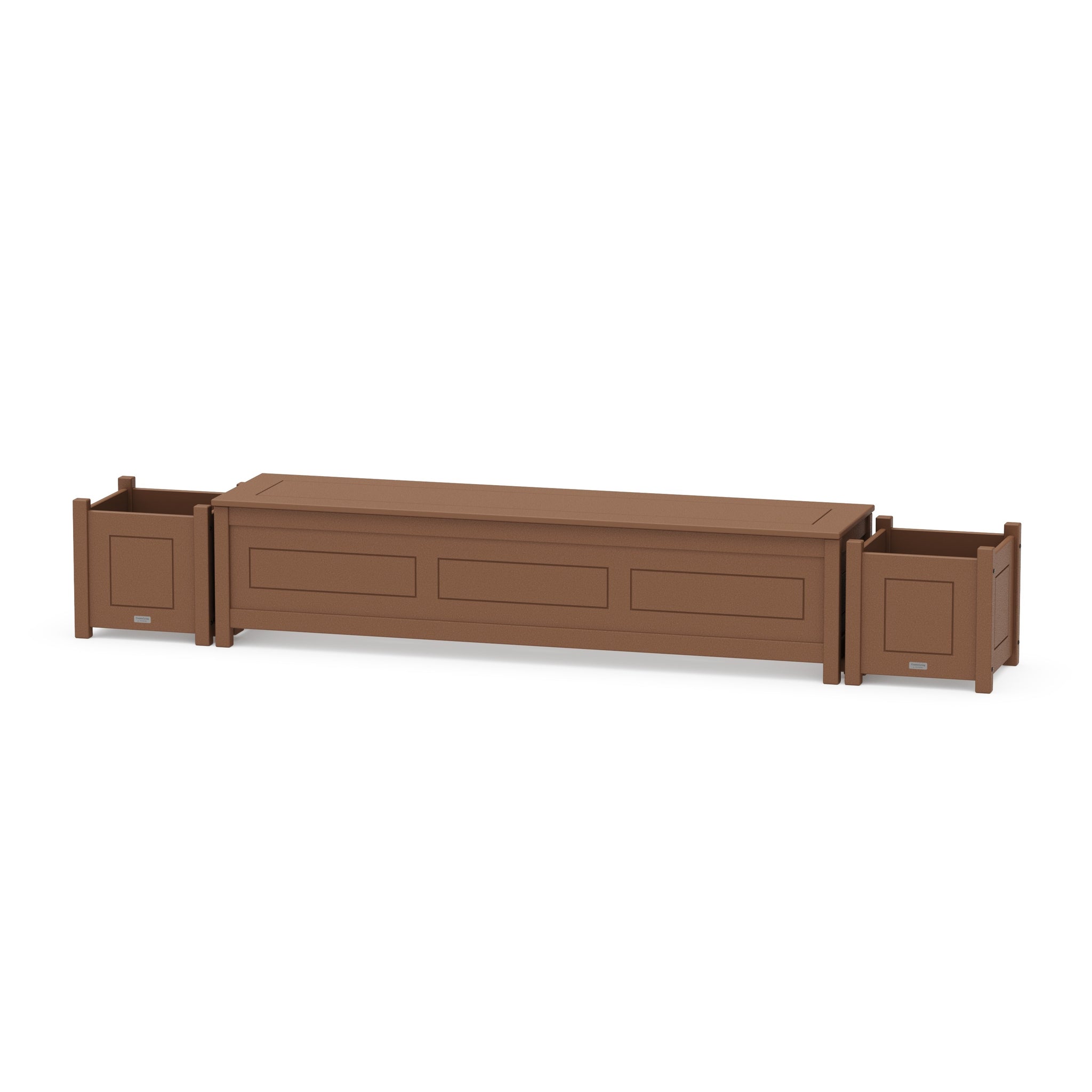 72" Country Living Straight Planter Storage Bench Set