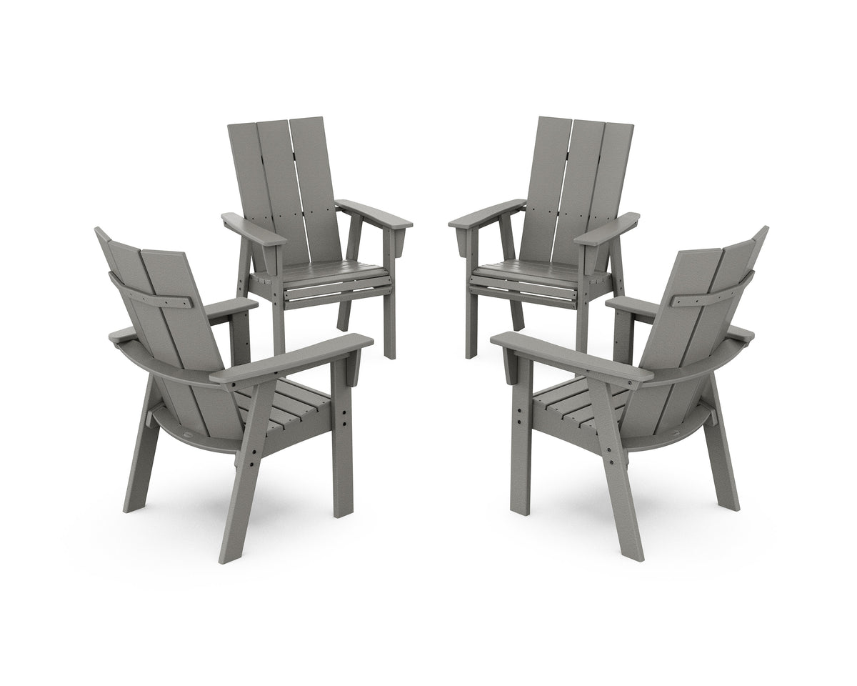 Modern 4-Piece Curveback Upright Adirondack Conversation Set
