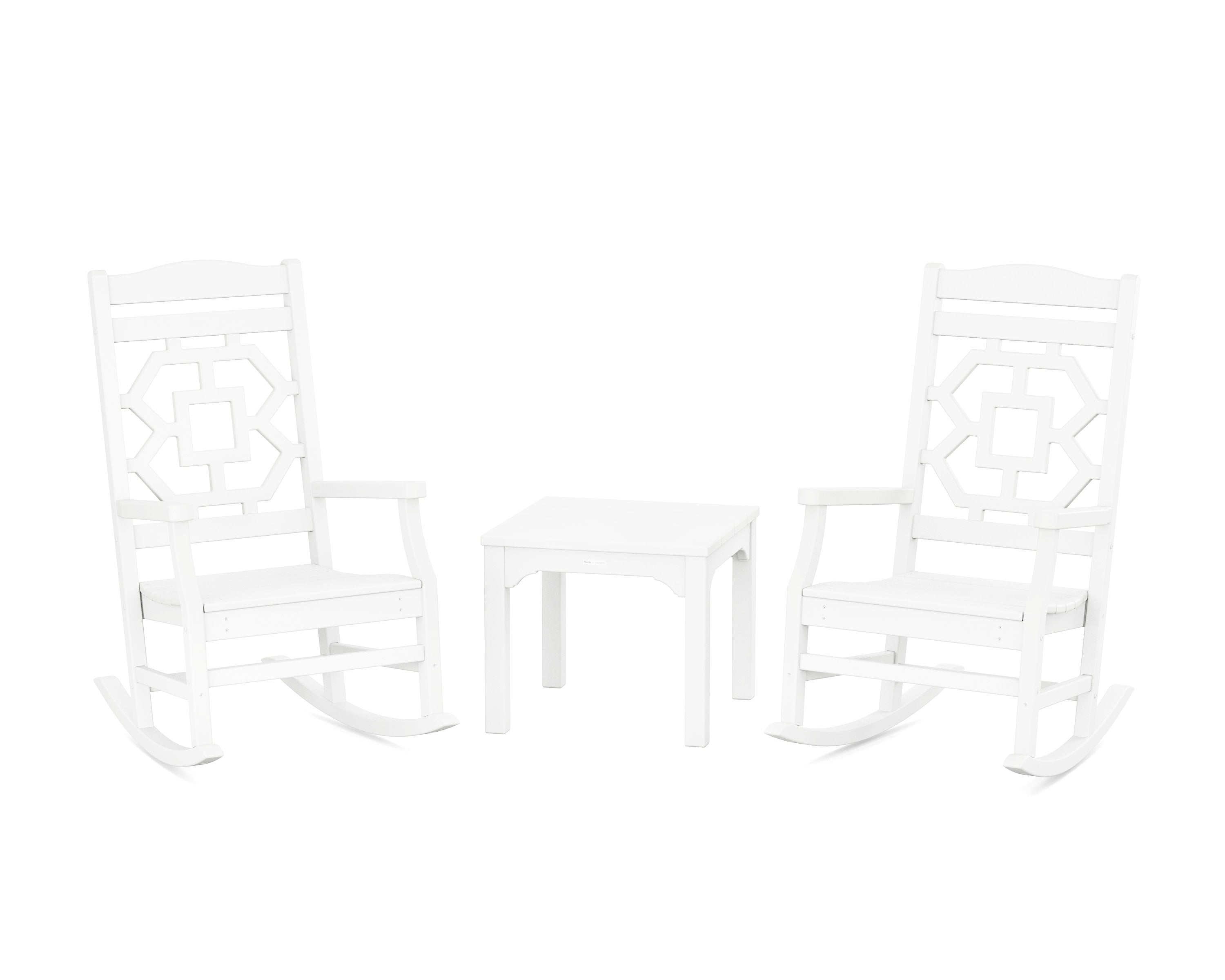 Chinoiserie 3-Piece Rocking Chair Set