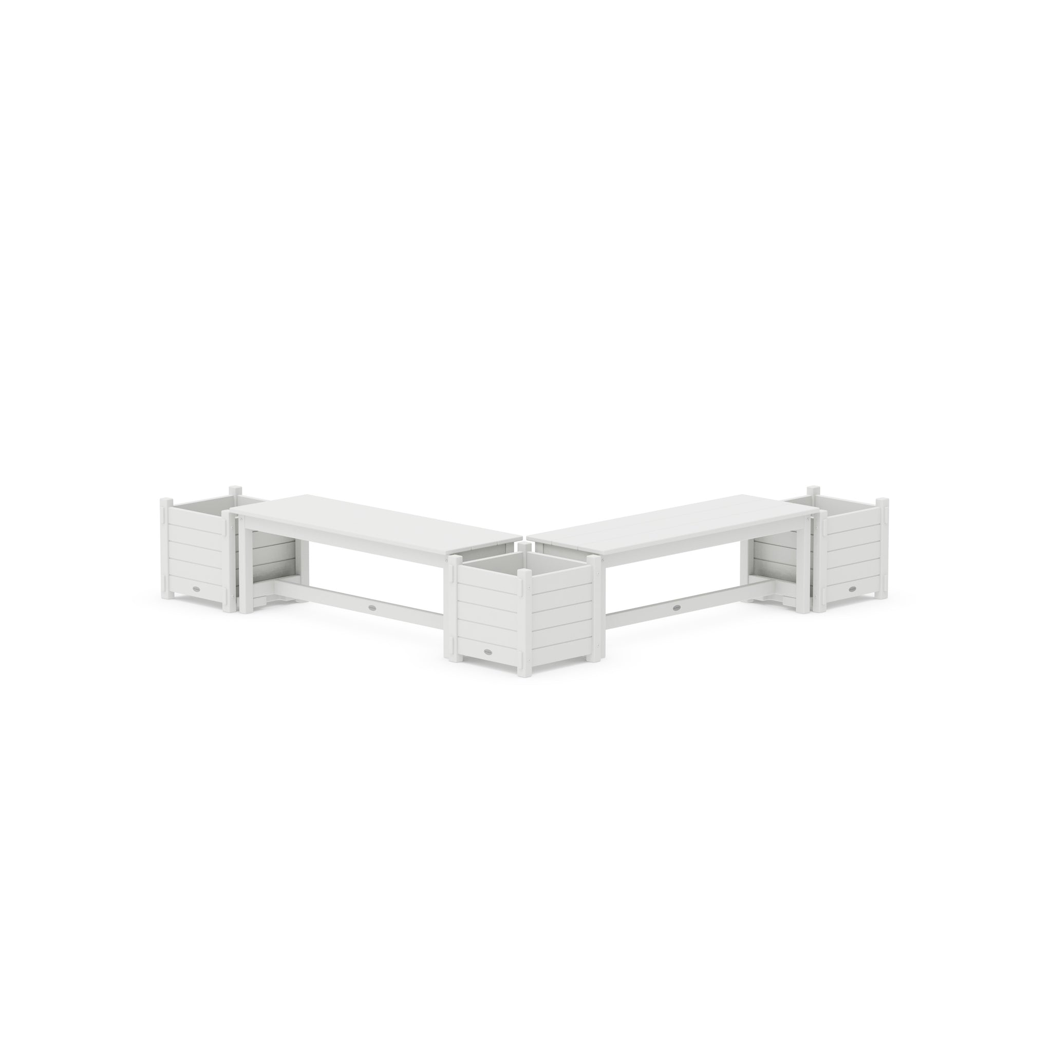 48" Nautical L- Shaped Planter Bench Corner Set