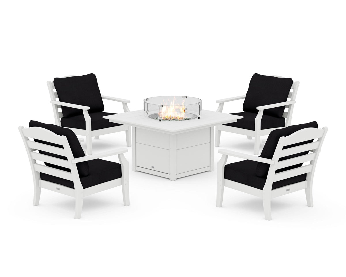 Savannah 5-Piece Deep Seating Set with Fire Pit Table