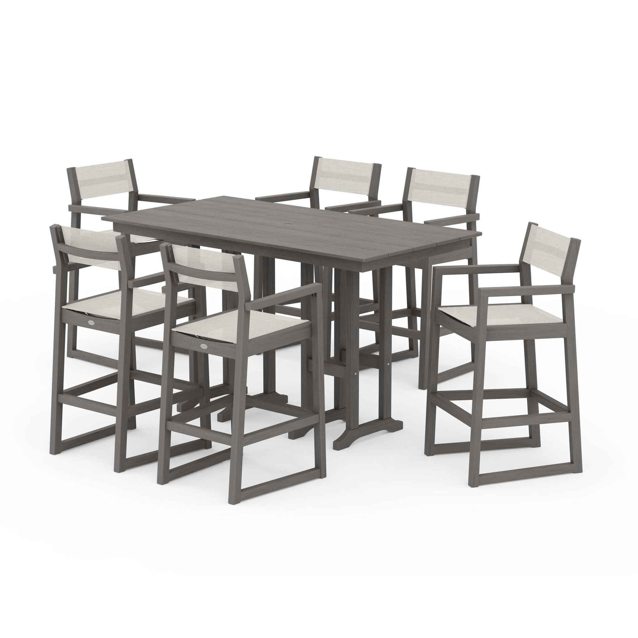 EDGE Sling Arm Chair 7-Piece Farmhouse Bar Set