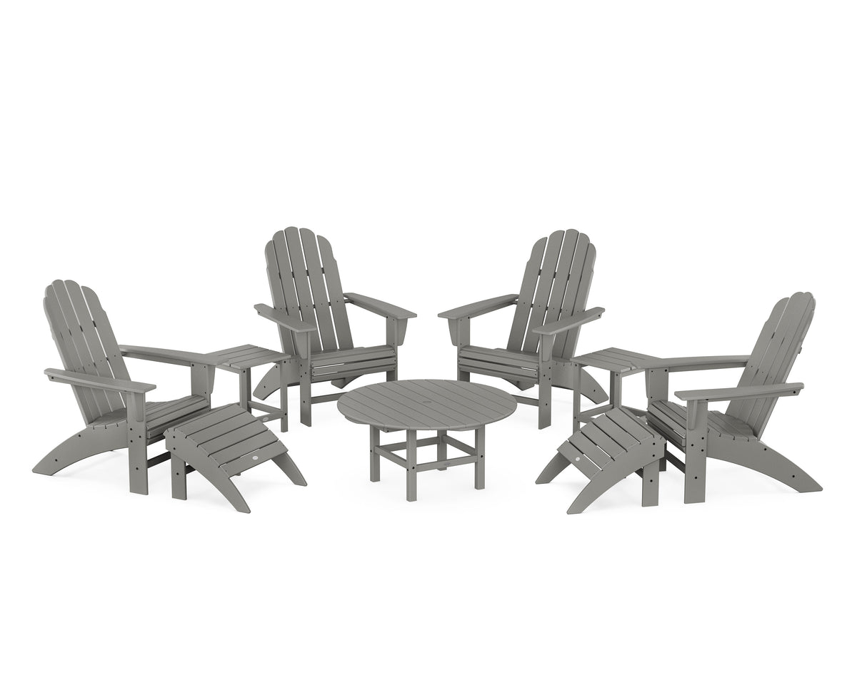 Vineyard Curveback Adirondack Chair 9-Piece Conversation Set