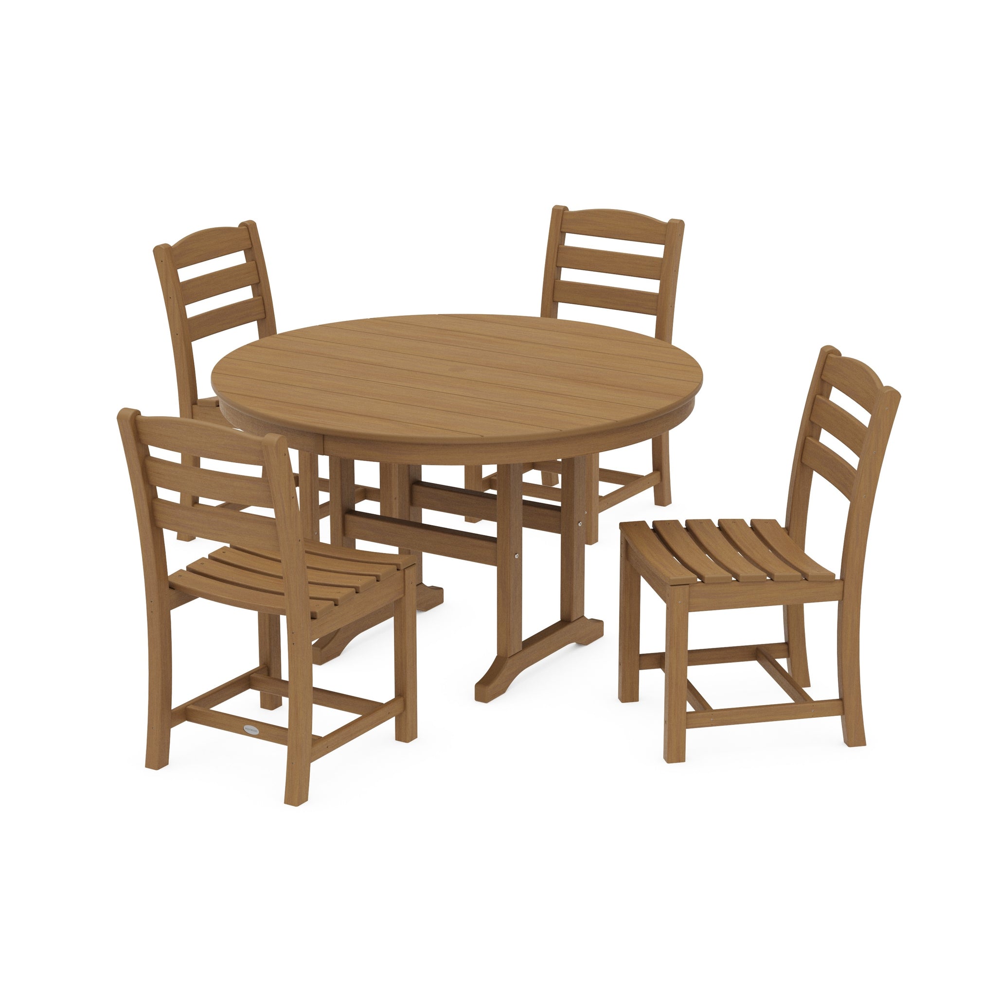 La Casa Café Side Chair 5-Piece Round Farmhouse Dining Set