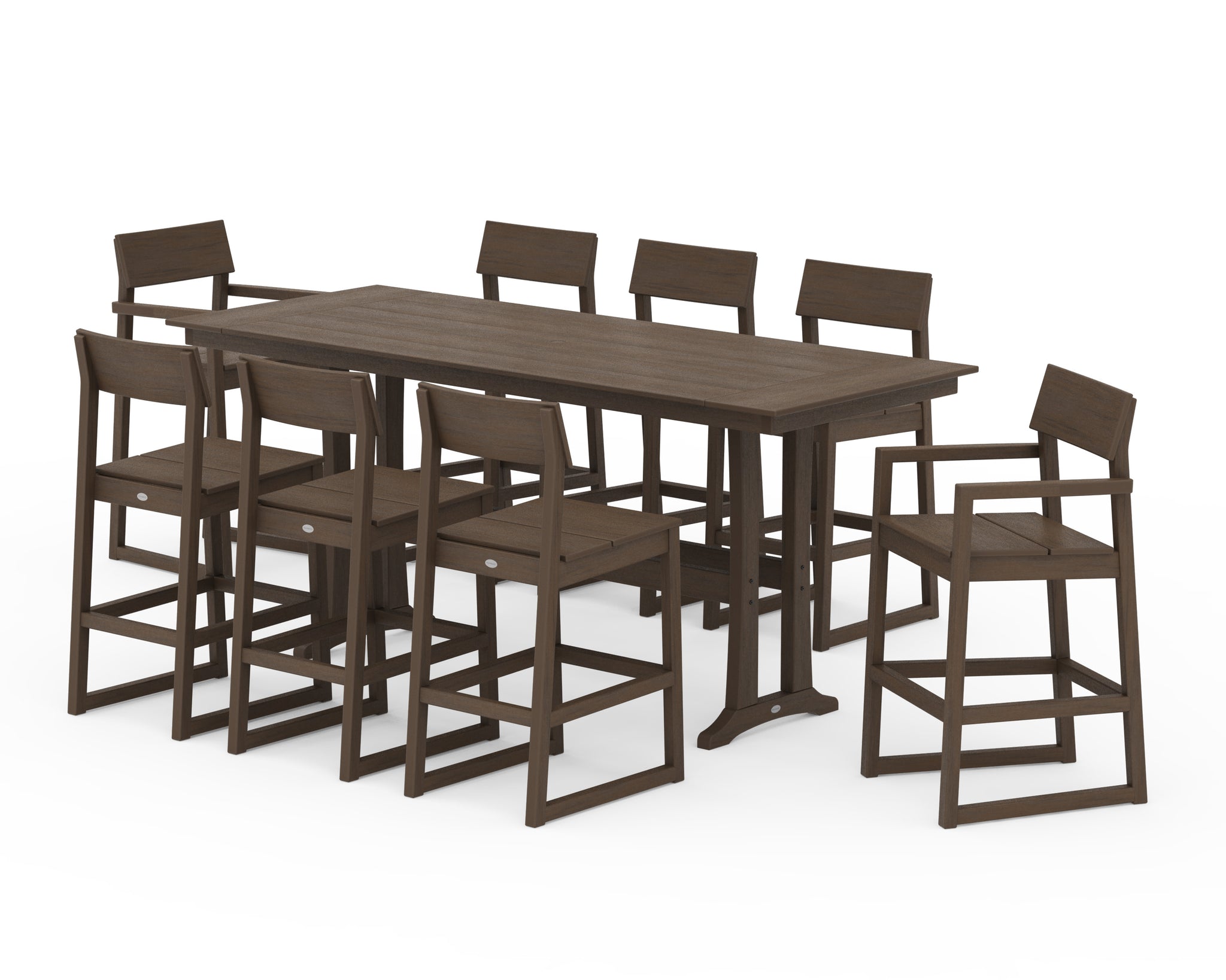 EDGE 9-Piece Farmhouse Bar Set with Trestle Legs