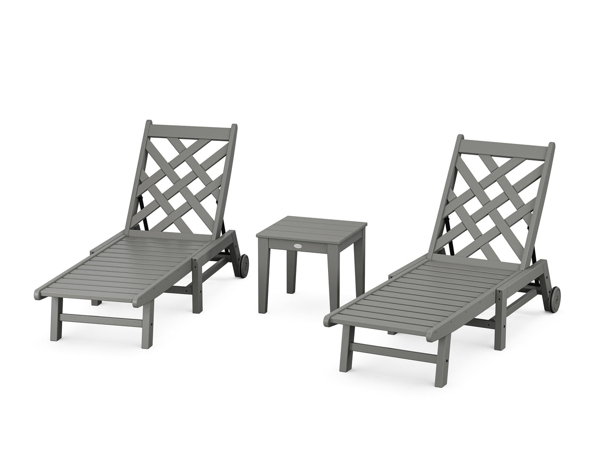 Wovendale 3-Piece Chaise Set with Wheels