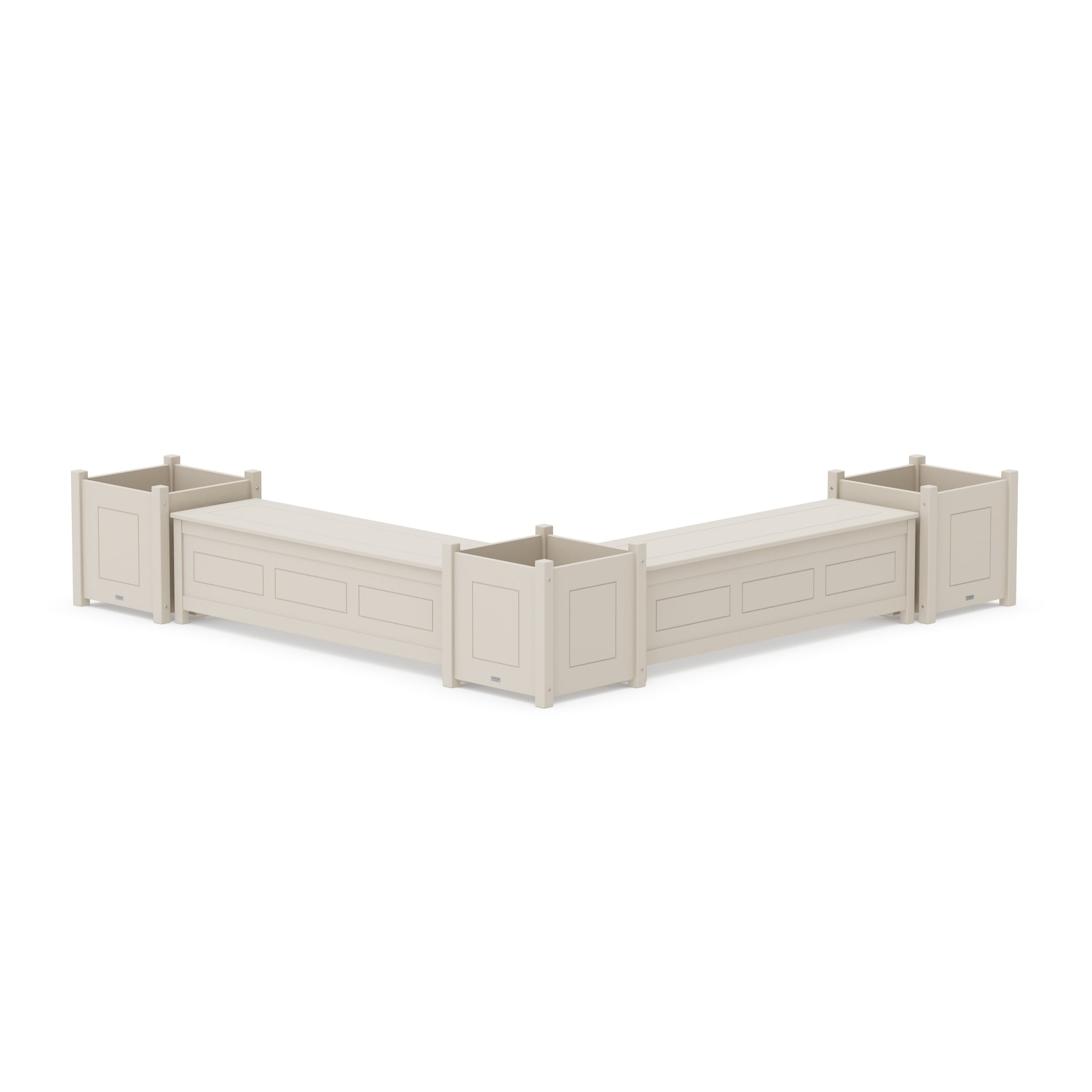 60" Country Living L- Shaped Planter Storage Bench Corner Set- Large