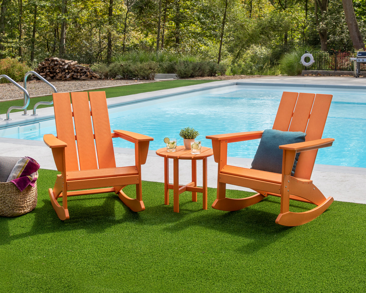 Modern 3-Piece Adirondack Rocking Chair Set