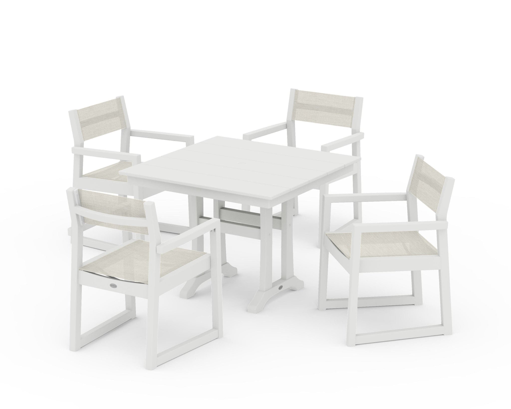 EDGE Sling 5-Piece Farmhouse Dining Set with Trestle Legs