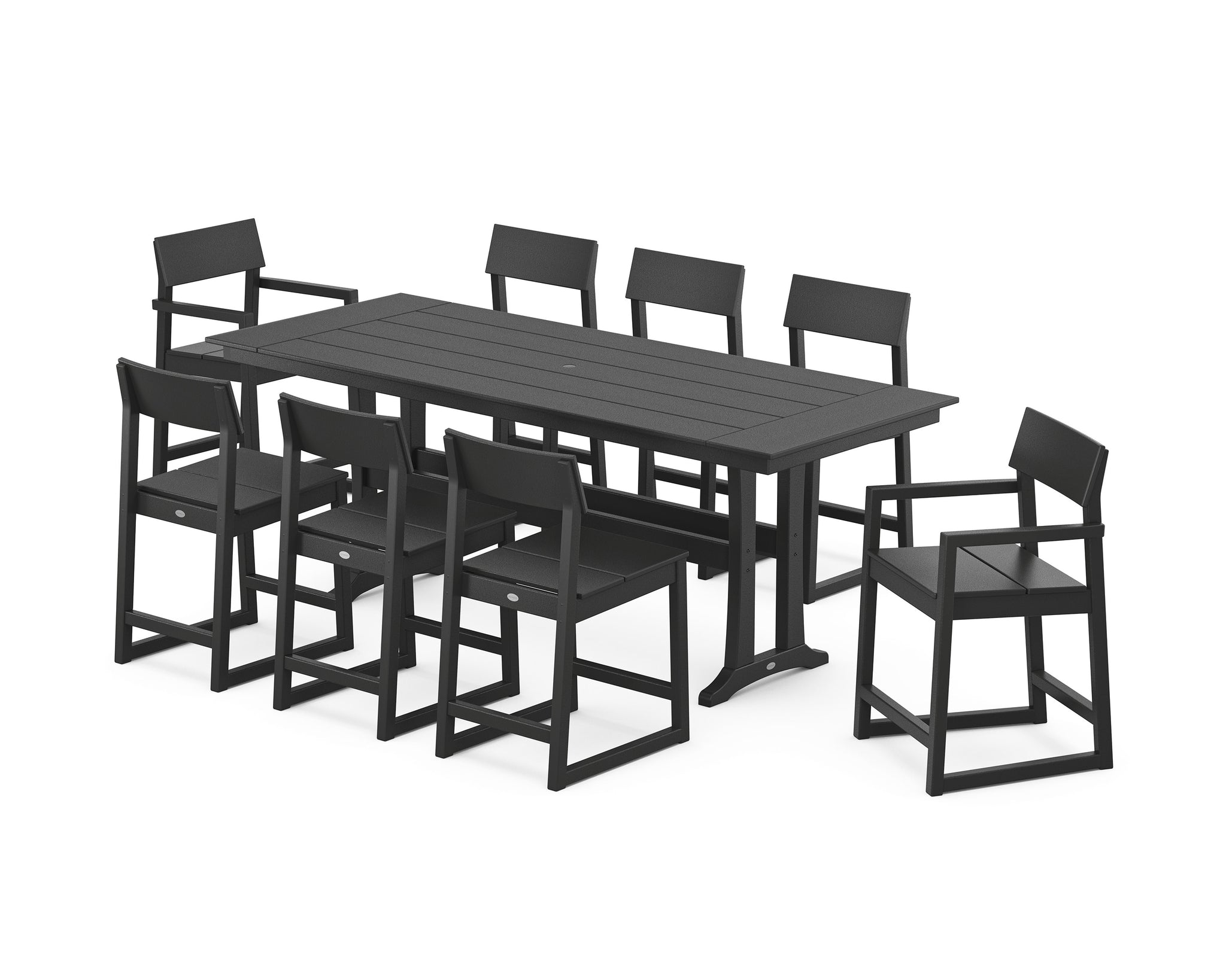 EDGE 9-Piece Farmhouse Counter Set with Trestle Legs