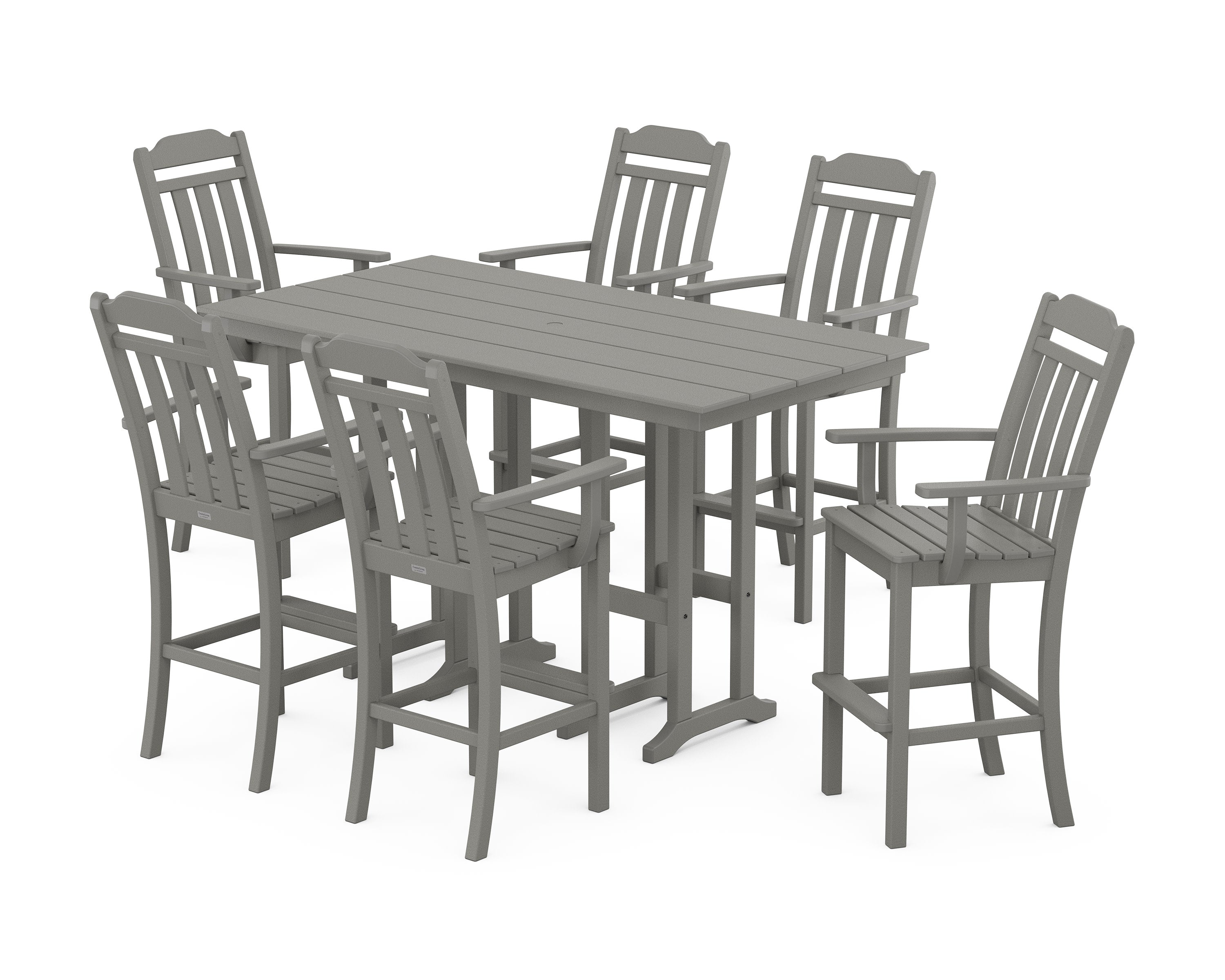 Cottage Arm Chair 7-Piece Farmhouse Bar Set