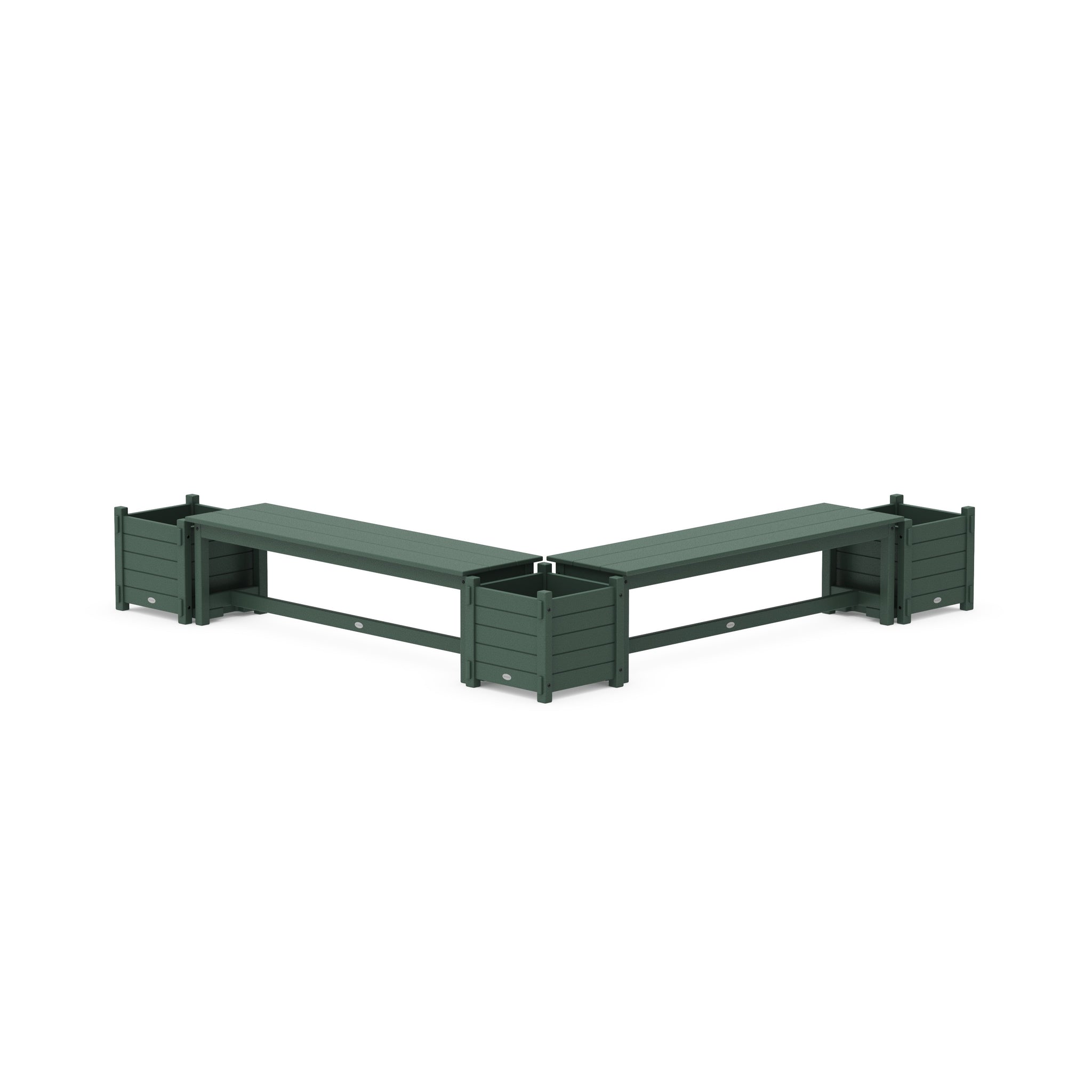 60" Nautical L- Shaped Planter Bench Corner Set