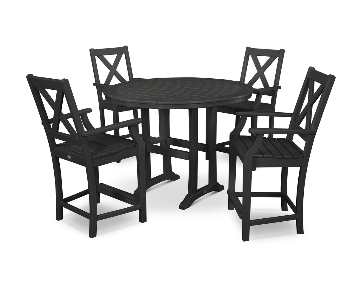 Braxton 5-Piece Nautical Trestle Arm Chair Counter Set