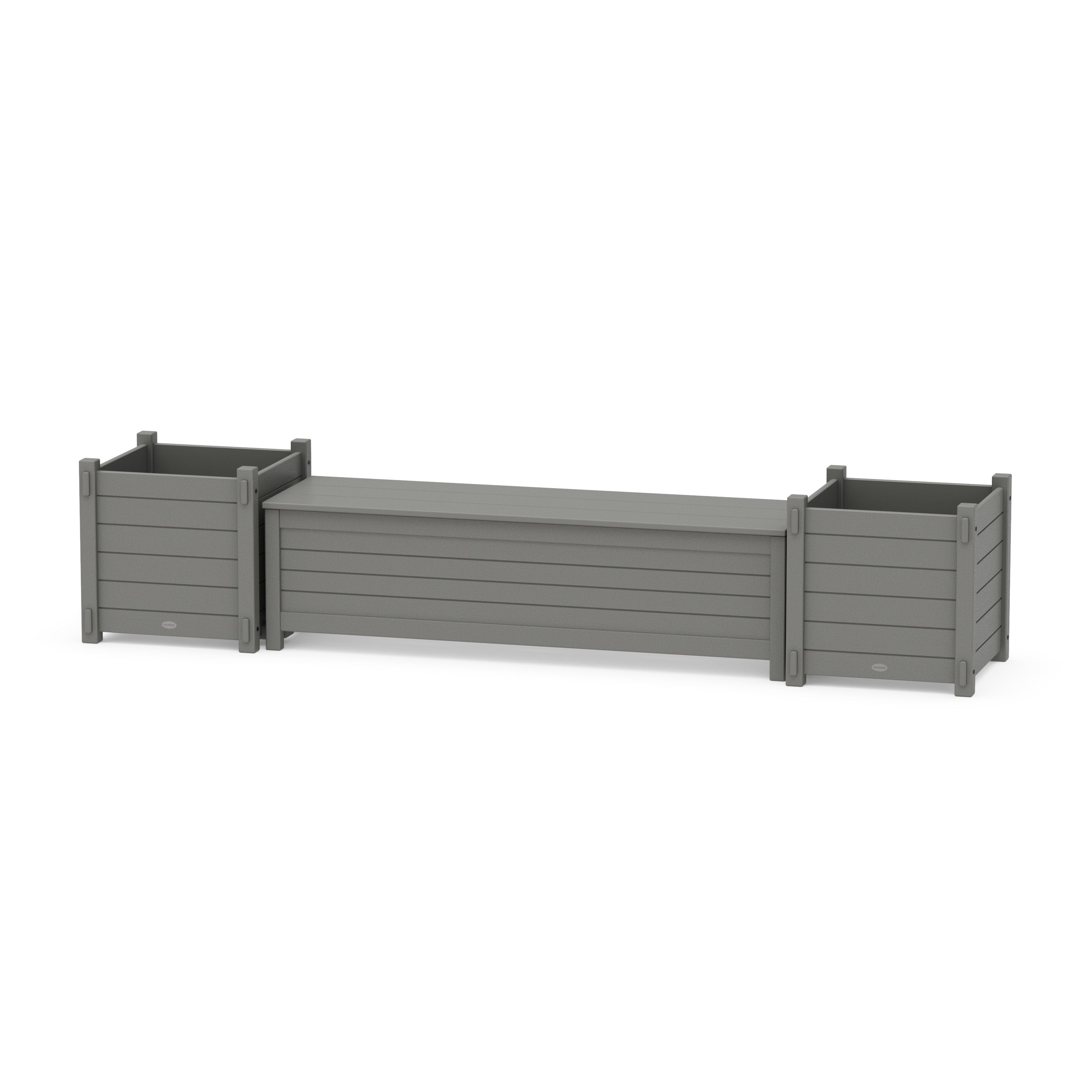 60" Nautical Straight Planter Storage Bench Set- Large