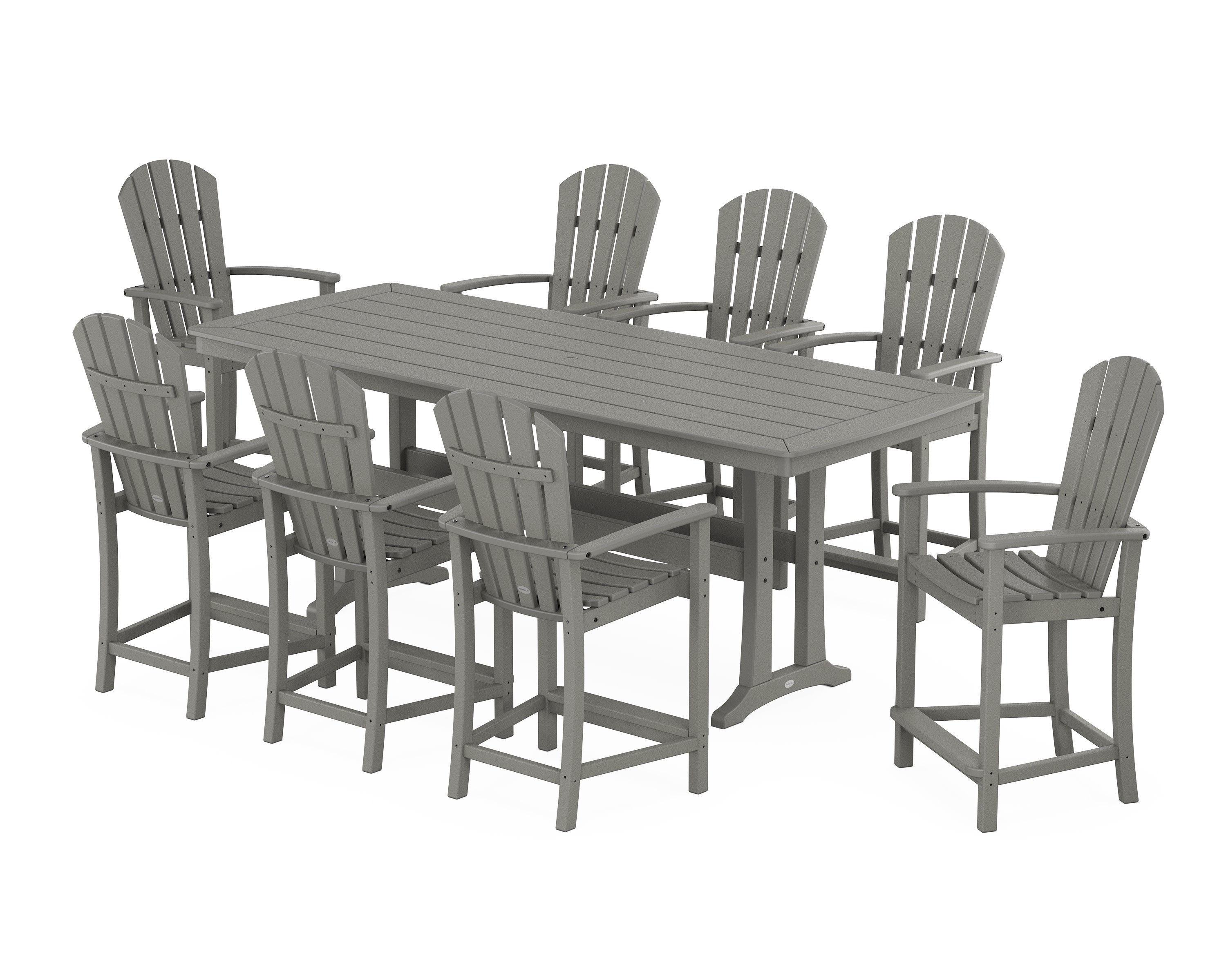 Palm Coast 9-Piece Counter Set with Trestle Legs