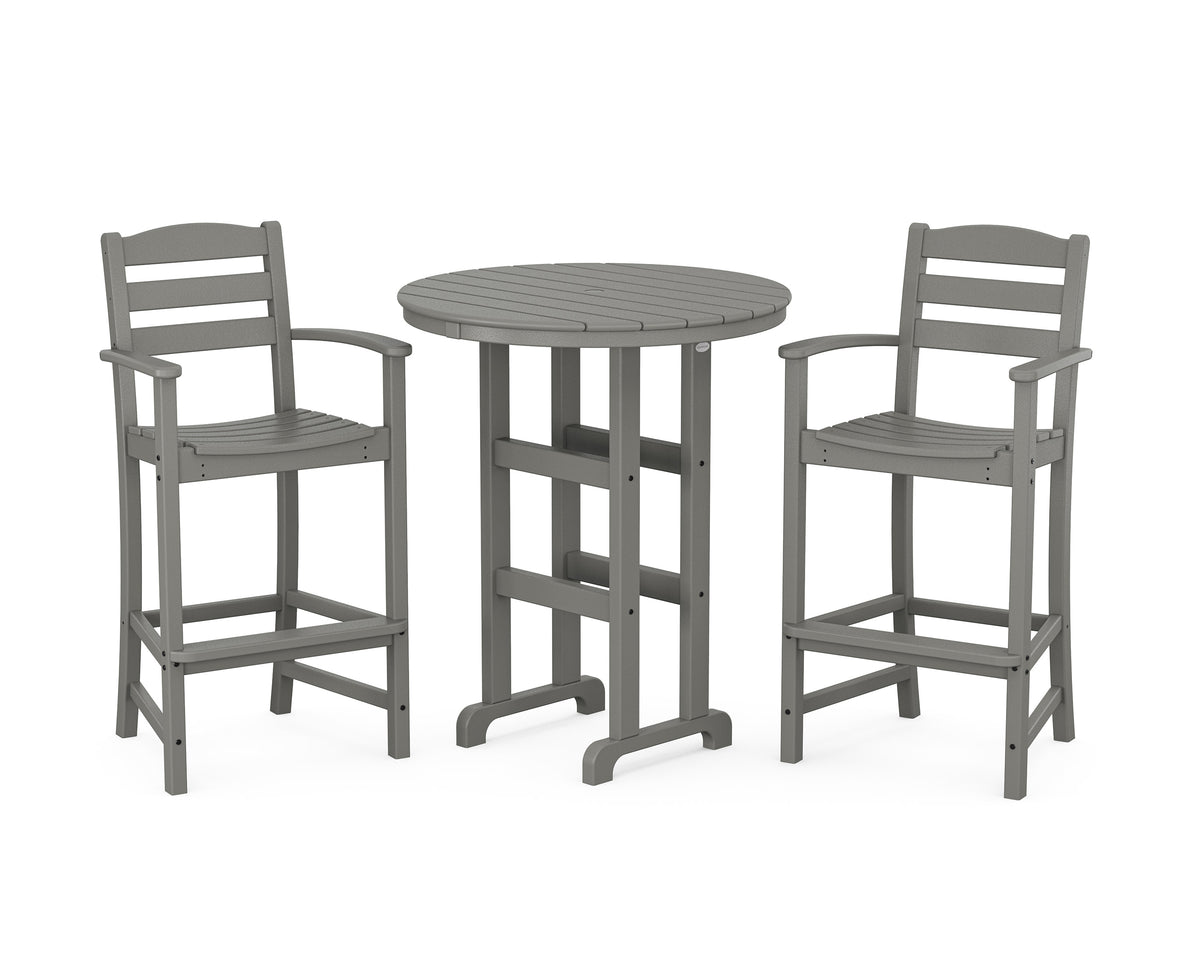 La Casa Café 3-Piece Round Farmhouse Bar Set