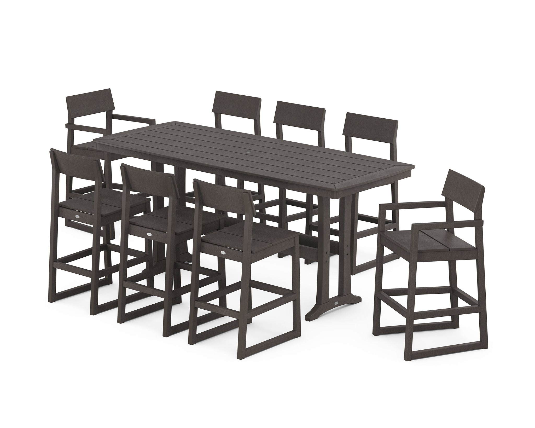 EDGE 9-Piece Bar Set with Trestle Legs