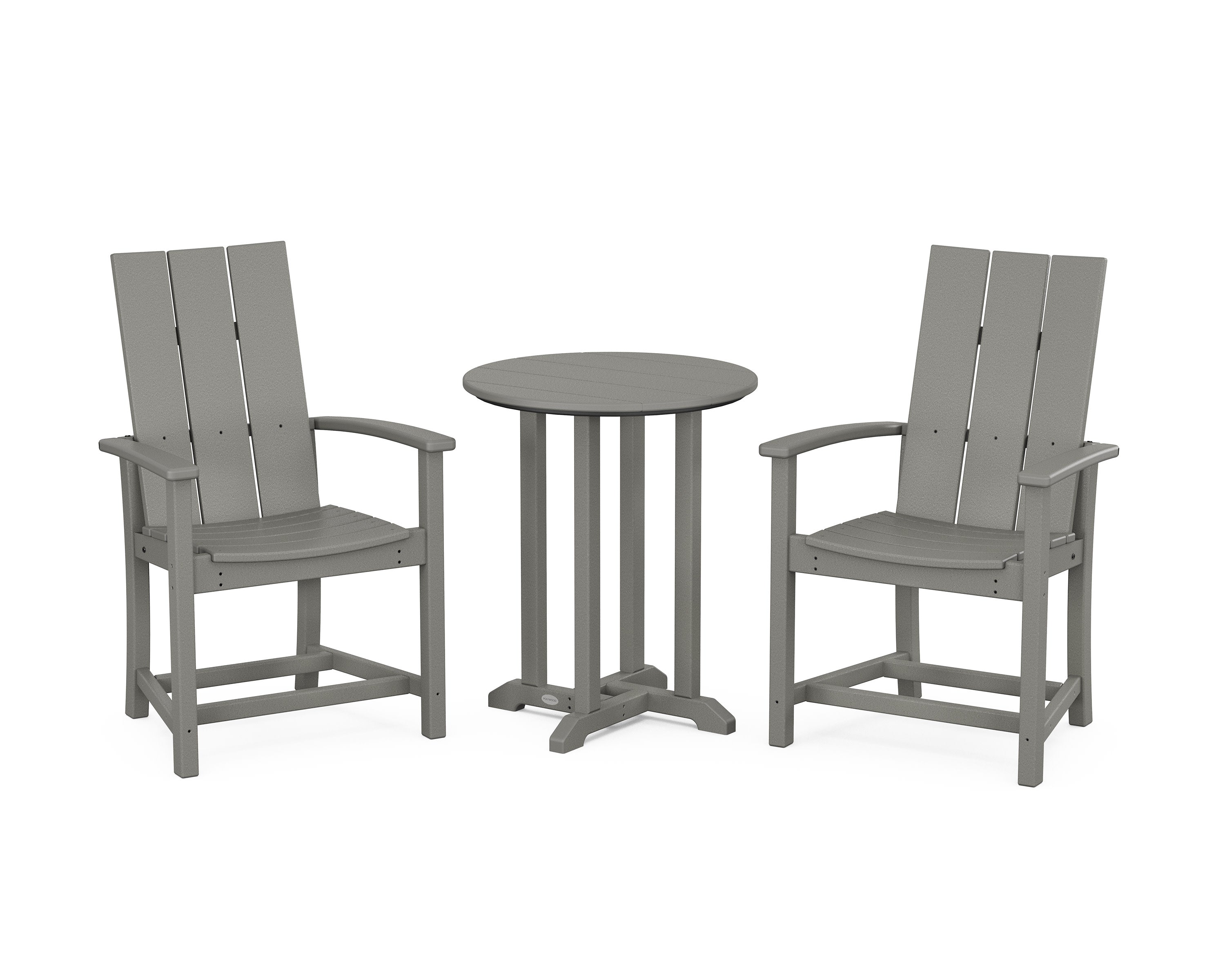 Modern Adirondack 3-Piece Round Farmhouse Bistro Dining Set