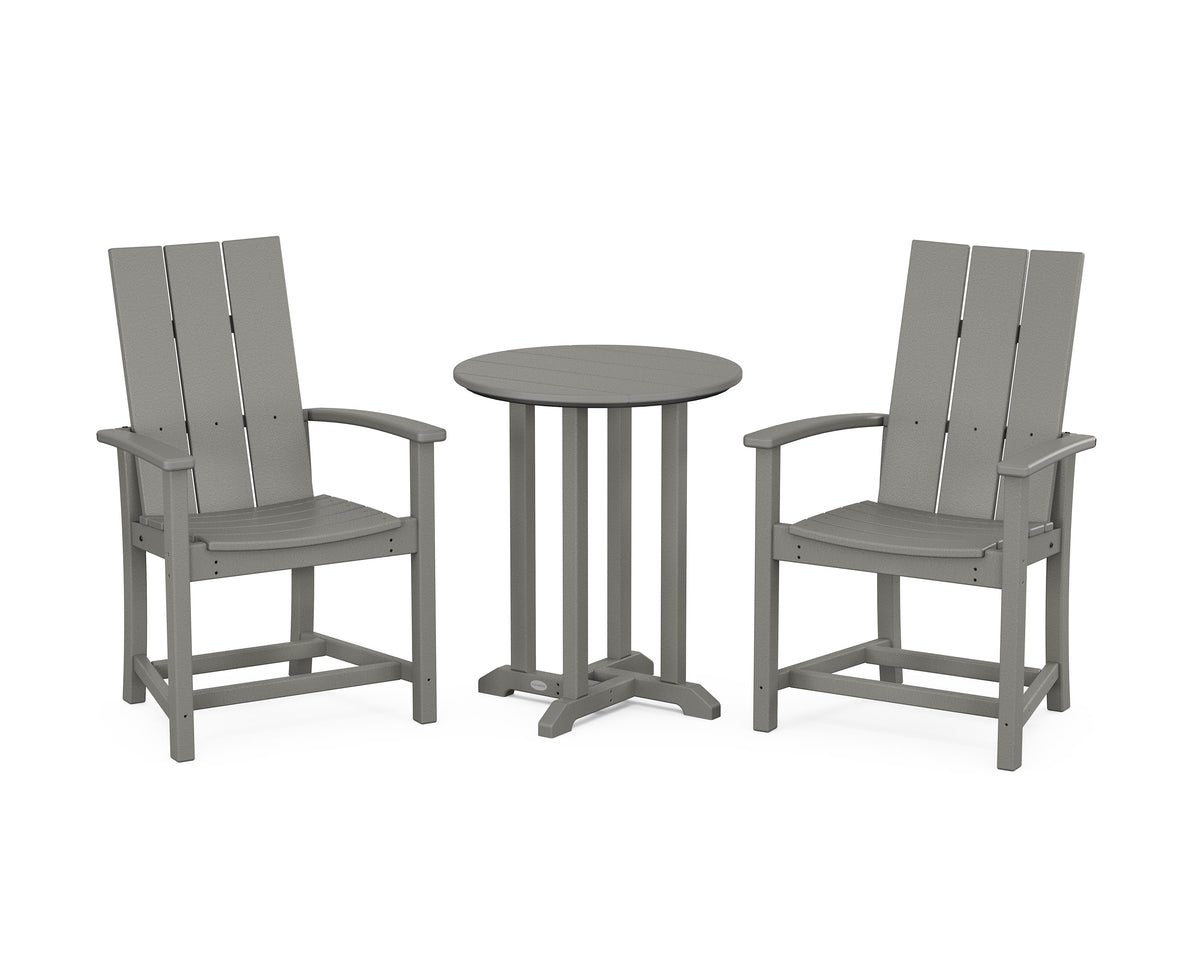 Modern Adirondack 3-Piece Round Farmhouse Bistro Dining Set