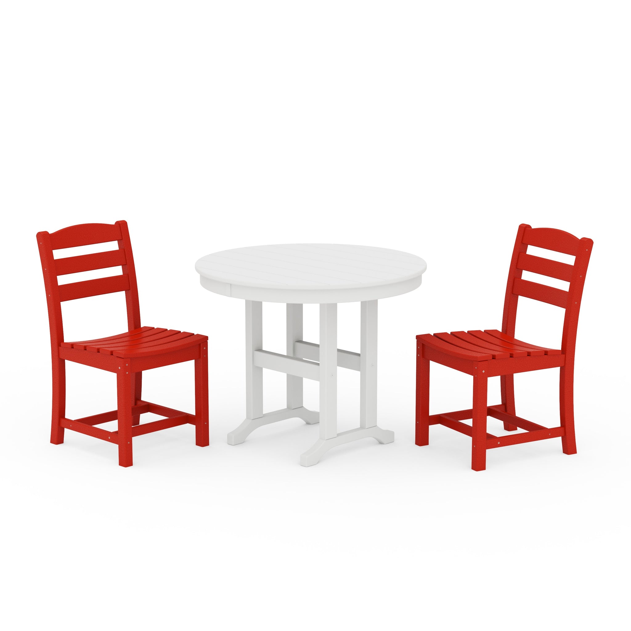 La Casa Café Side Chair 3-Piece Round Dining Set