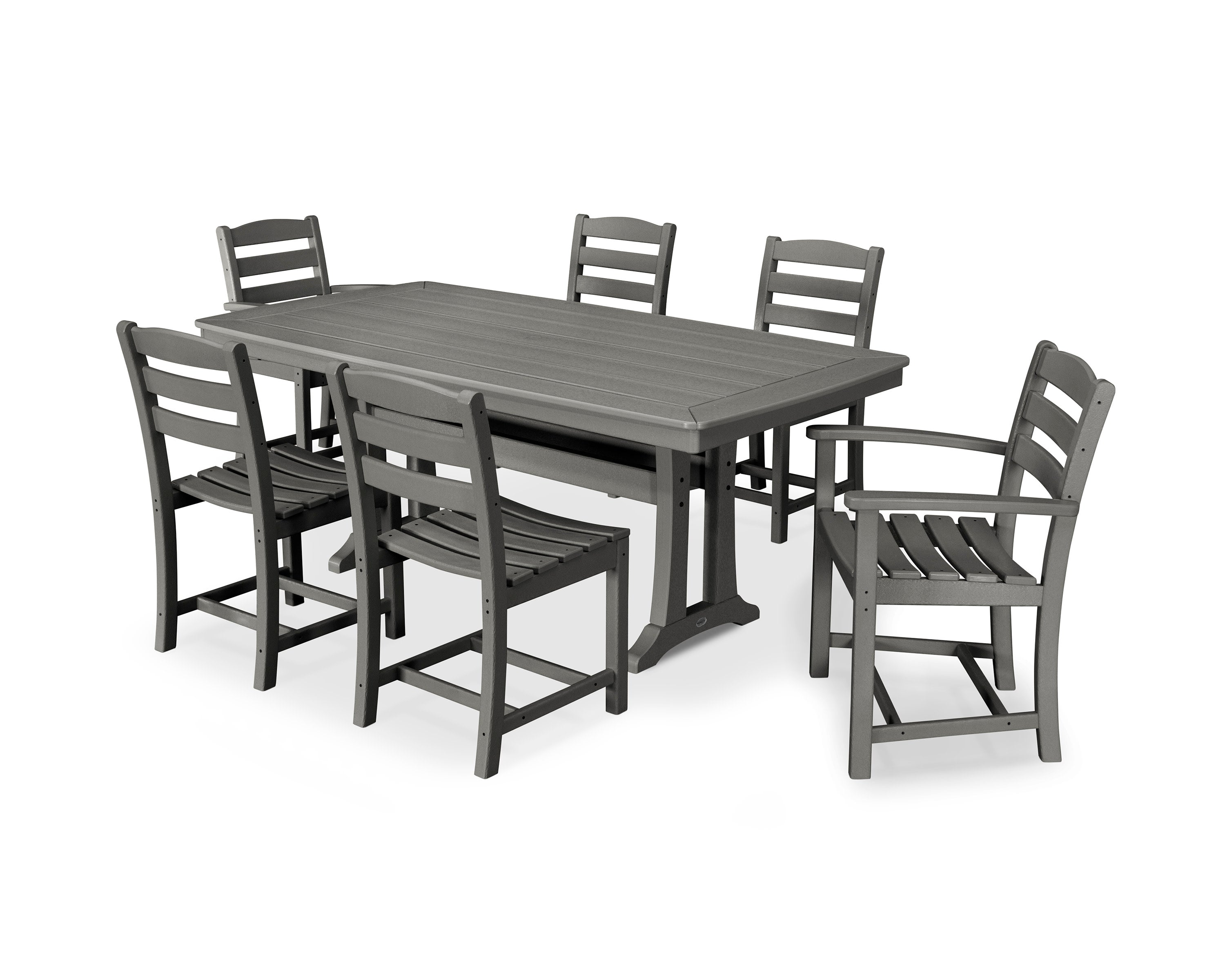 La Casa Café 7-Piece Dining Set with Trestle Legs