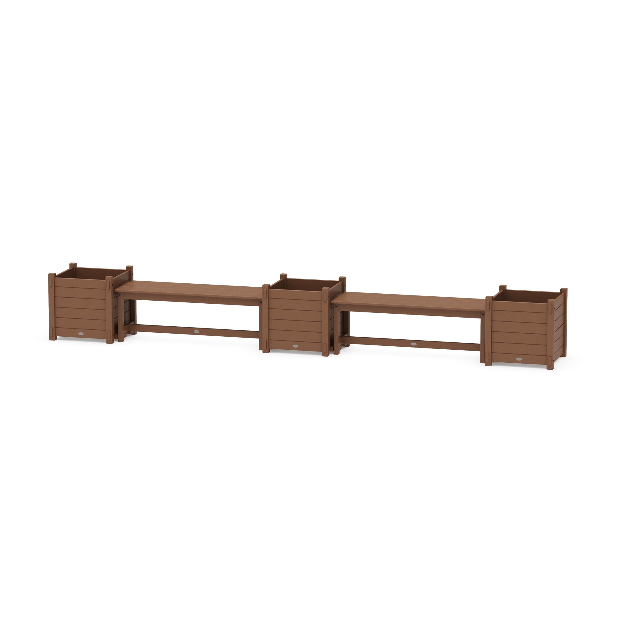 48" Nautical Straight Double Planter Bench Set - Large